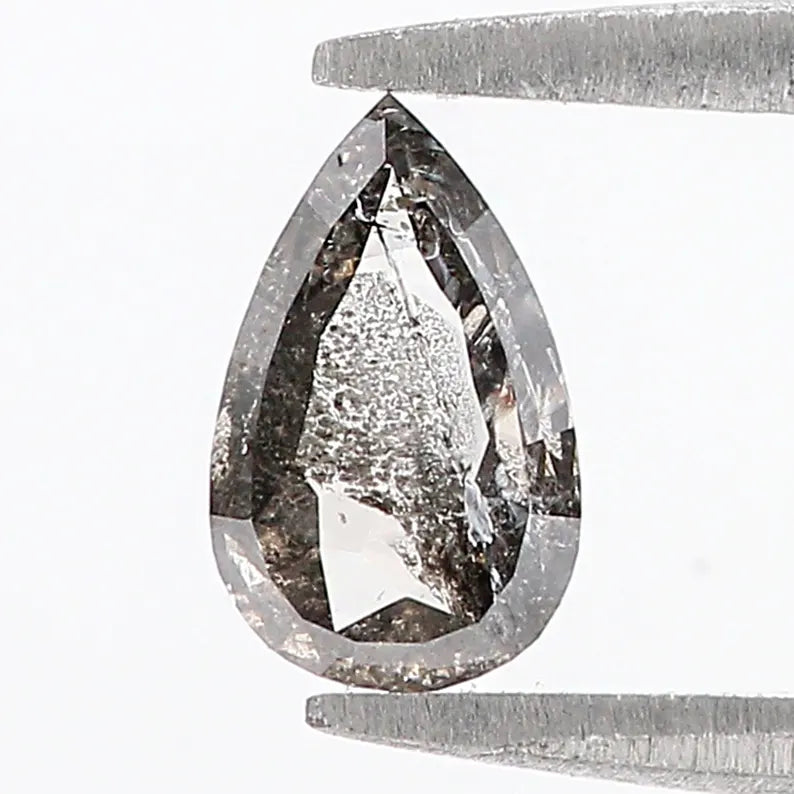 0.57 CT Natural Loose Pear Shape Diamond Salt And Pepper Pear Cut Diamond 7.60 MM Natural Loose Diamond Pear Shape Rose Cut Diamond QN968