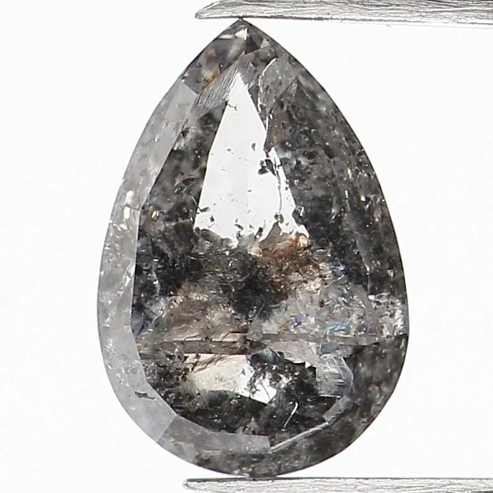0.35 CT Natural Loose Pear Shape Diamond Salt And Pepper Pear Diamond 5.65 MM Natural Diamond Black Grey Color Pear Rose Cut Diamond NQ1056