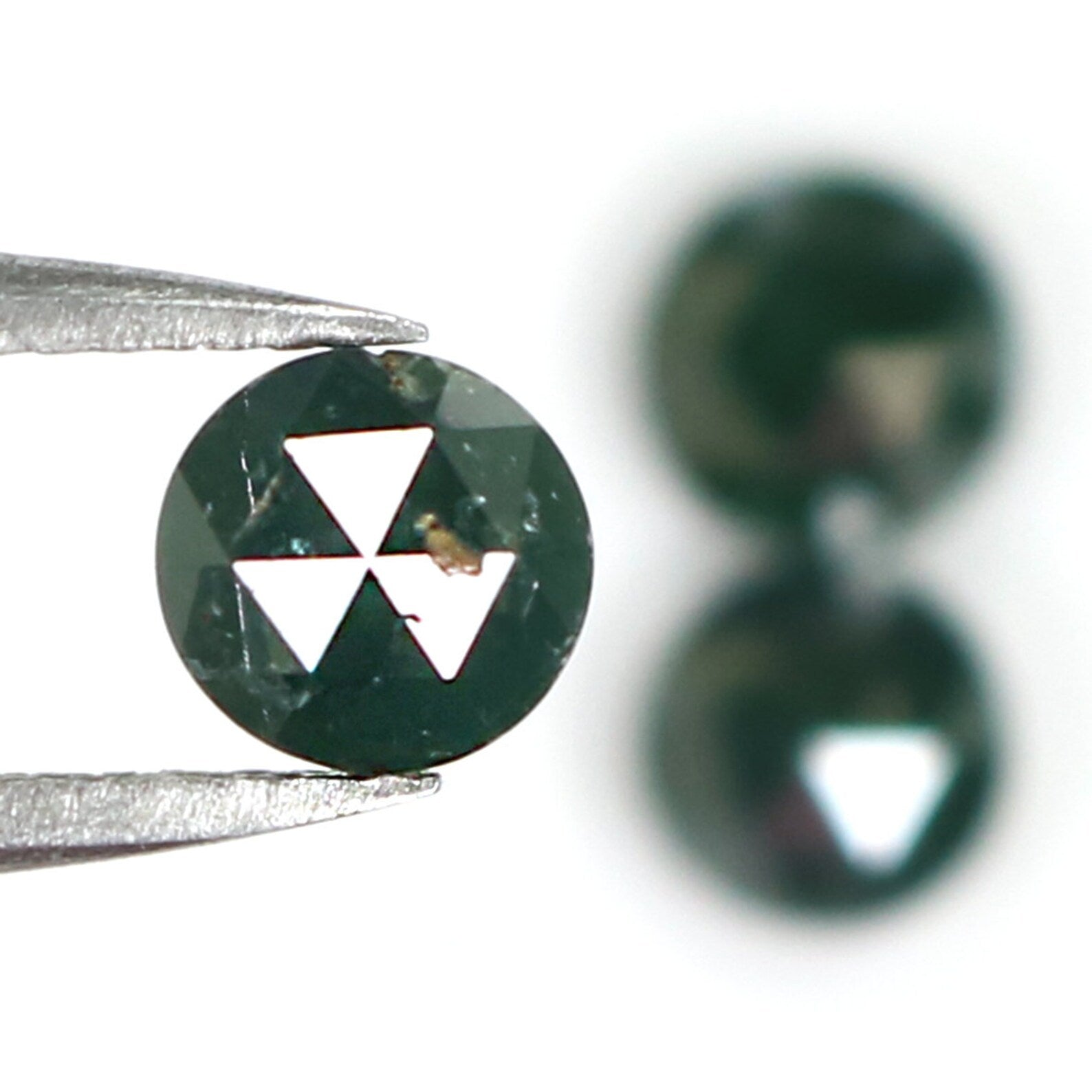 Natural Loose Rose Cut Blue Color Diamond 2.12 CT 5.00 MM Round Rose Cut Shape Diamond N269