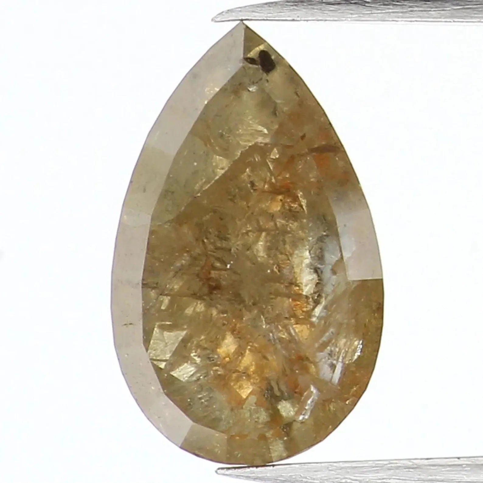 0.98 Ct Natural Loose Pear Shape Diamond Yellow Color Pear Diamond 8.20 MM Natural Loose Green Diamond Color Pear Rose Cut Diamond NQ1077