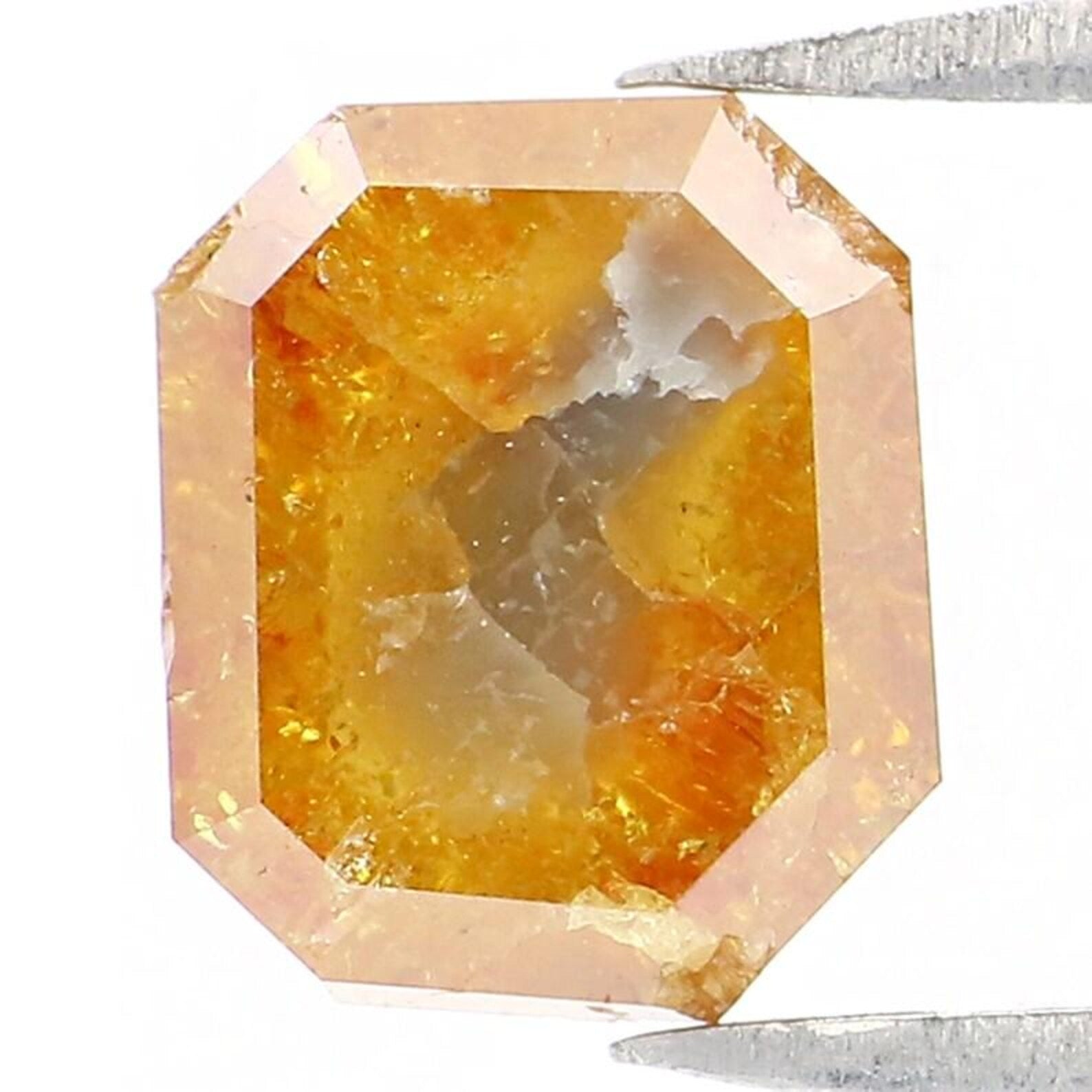 1.65 Ct Natural Loose Emerald Shape Diamond Brown Color Emerald Cut Diamond 7.20 MM Natural Yellow Color Emerald Rose Cut Diamond NQ8421