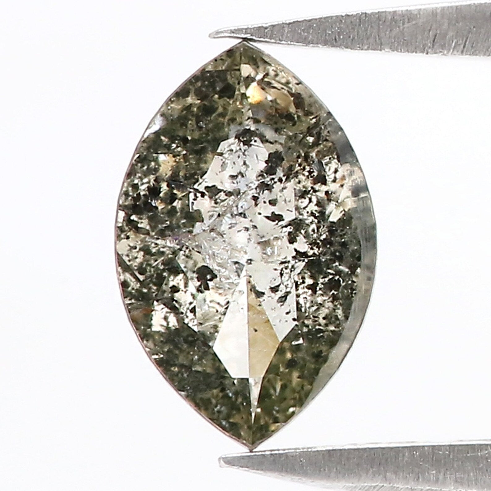 0.65 CT Natural Loose Marquise Shape Diamond Salt And Pepper Diamond 7.80 MM Natural Loose Diamond Black Grey Color Marquise Diamond QN2514