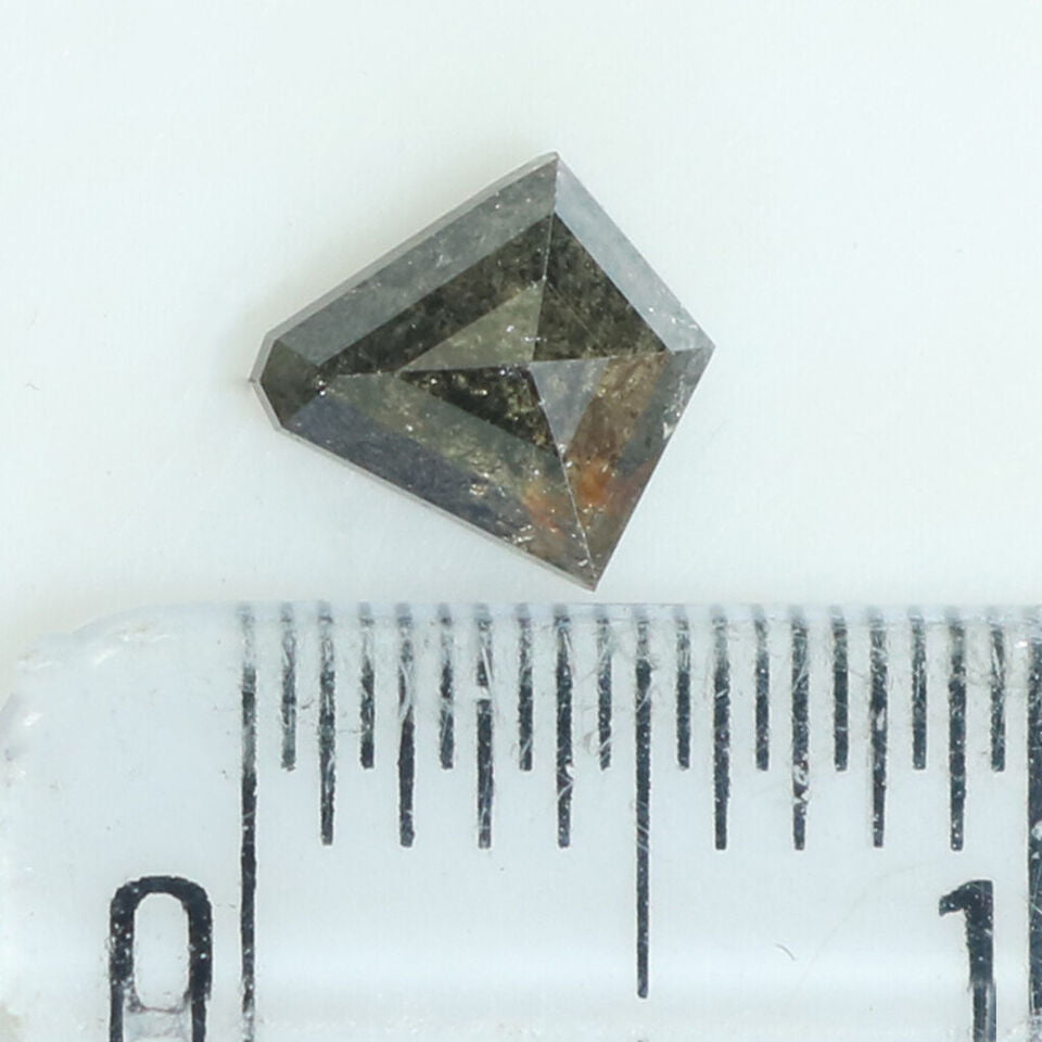 0.53 CT Natural Loose Kite Shape Diamond Salt And Pepper Kite Shape Diamond 5.95 MM Natural Black Grey Color Kite Rose Cut Diamond QL8812