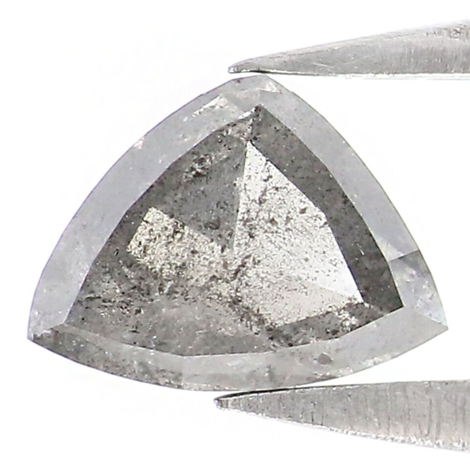 0.64 Ct Natural Loose Triangle Shape Diamond Salt And Pepper Triangle Diamond 4.80 MM Natural Black Grey Color Triangle Cut Diamond NQ8972