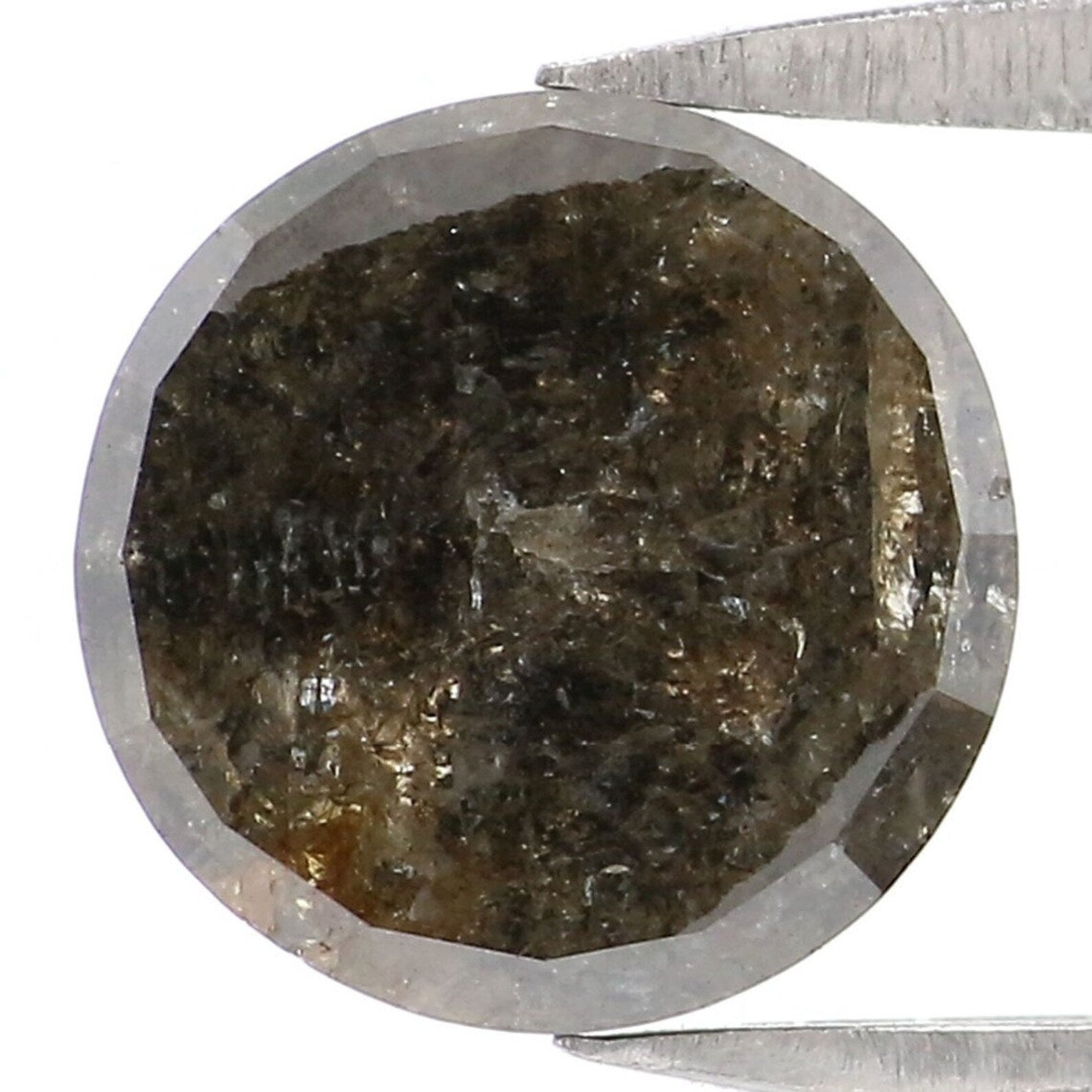 1.79 CT Natural Loose Round Rose Cut Diamond Salt And Pepper Round Shape Diamond 7.60 MM Natural Diamond Black Color Round Diamond NQ1028
