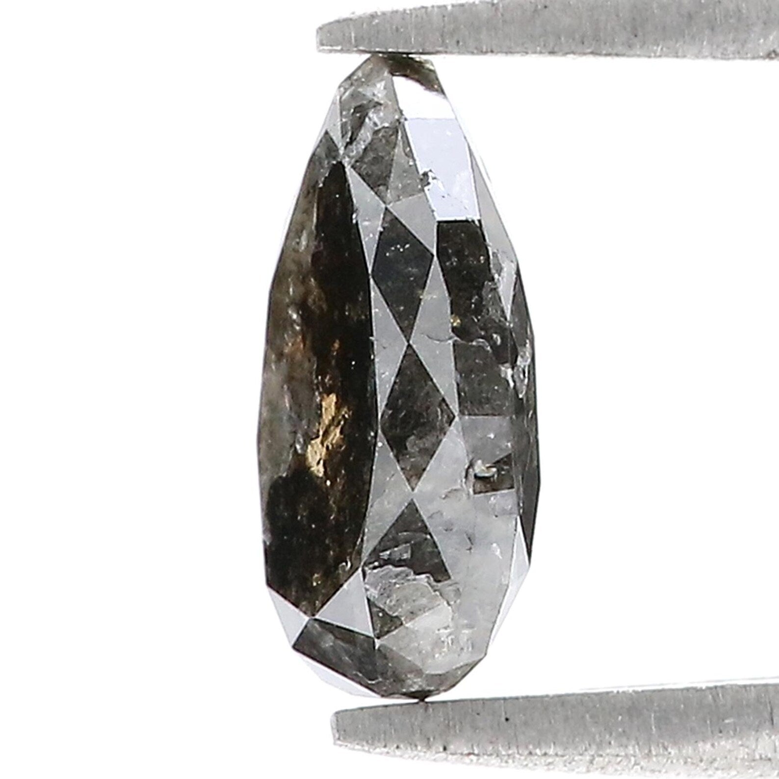 1.95 CT Natural Loose Pear Shape Diamond Salt And Pepper Pear Diamond 9.70 MM Natural Diamond Black Grey Color Pear Rose Cut Diamond N7666