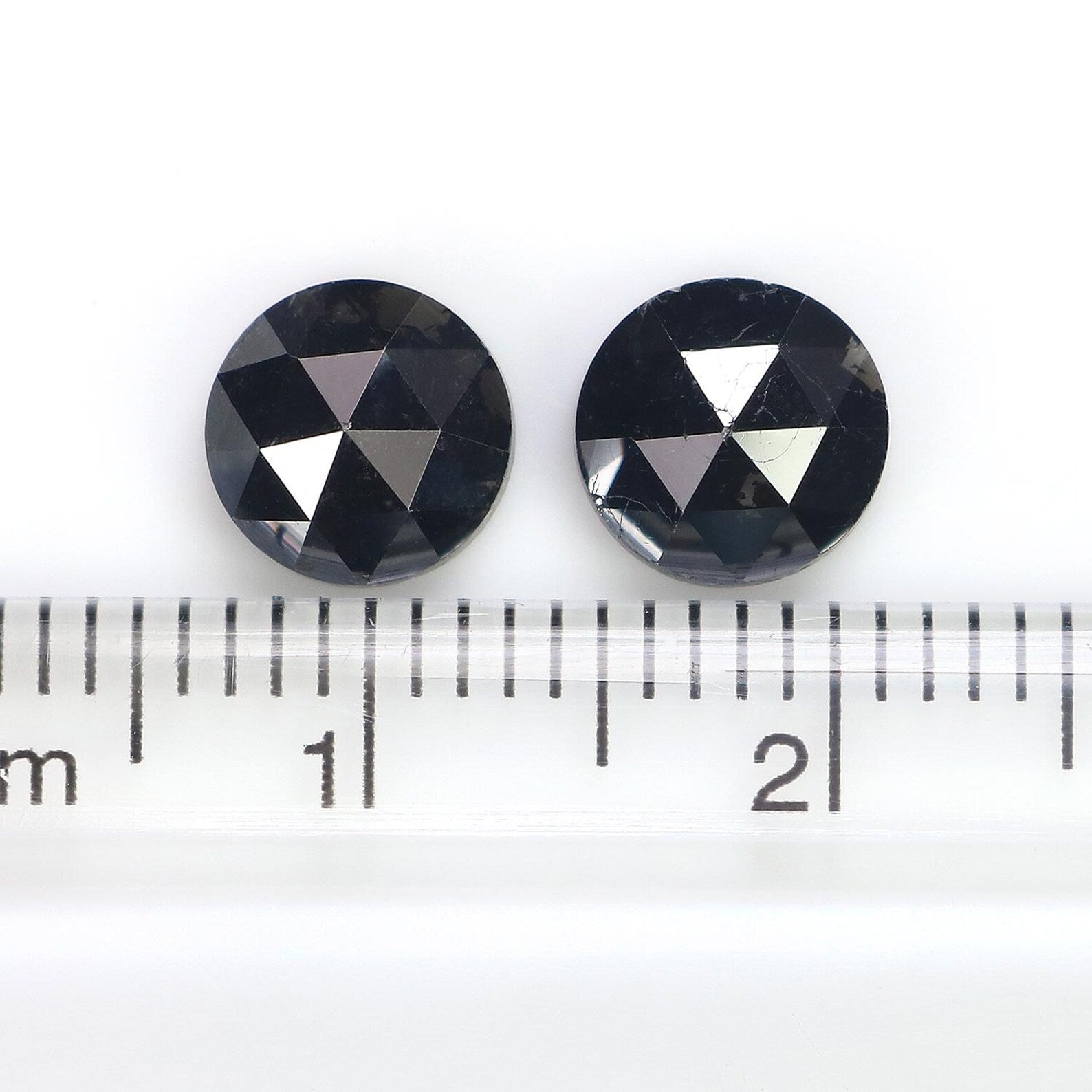2.49 Ct Natural Loose Round Shape Pair Diamond Black Color Round Diamond 6.65 MM Natural Diamond Black Color Round Rose Cut Diamond NQ1715