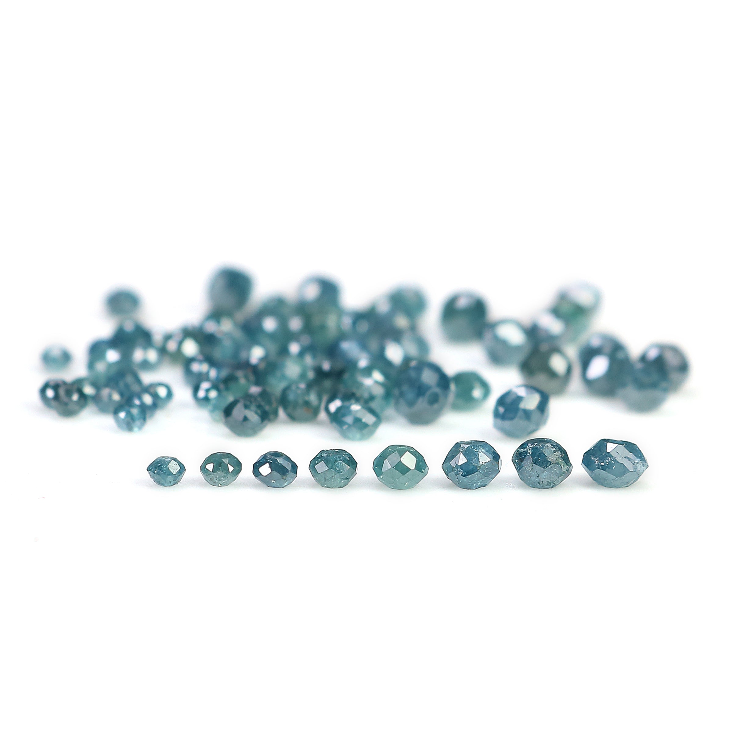 Natural Loose Bead Shape Diamond 1.50 to 3.50 MM Natural Blue Color Bead Diamond 1.00 CT Scoop Round Bead Cut Diamond Q49