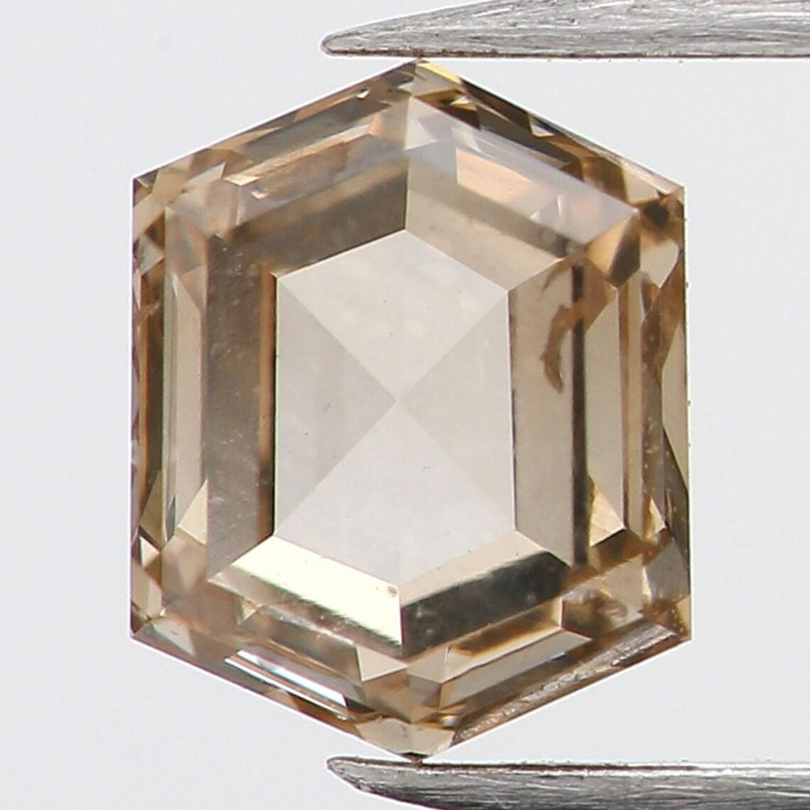 0.33 CT Natural Loose Hexagon Shape Diamond Brown Color Hexagon Diamond 4.50 MM Natural Loose Brown Color Hexagon Rose Cut Diamond NQ1182