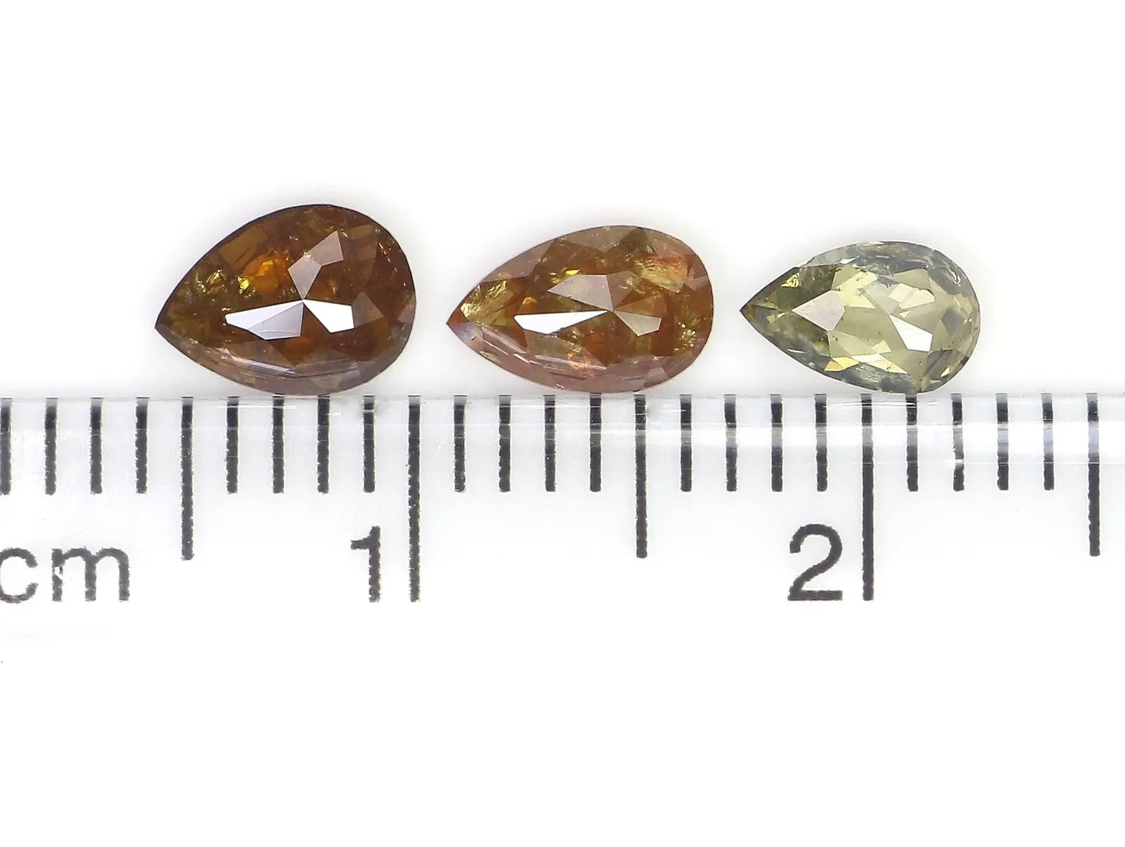 1.07 Ct Natural Loose Pear Shape Diamond Brown Green Color Pear Cut Diamond 5.30 MM Natural Brown Green Color Pear Rose Cut Diamond NQ1053