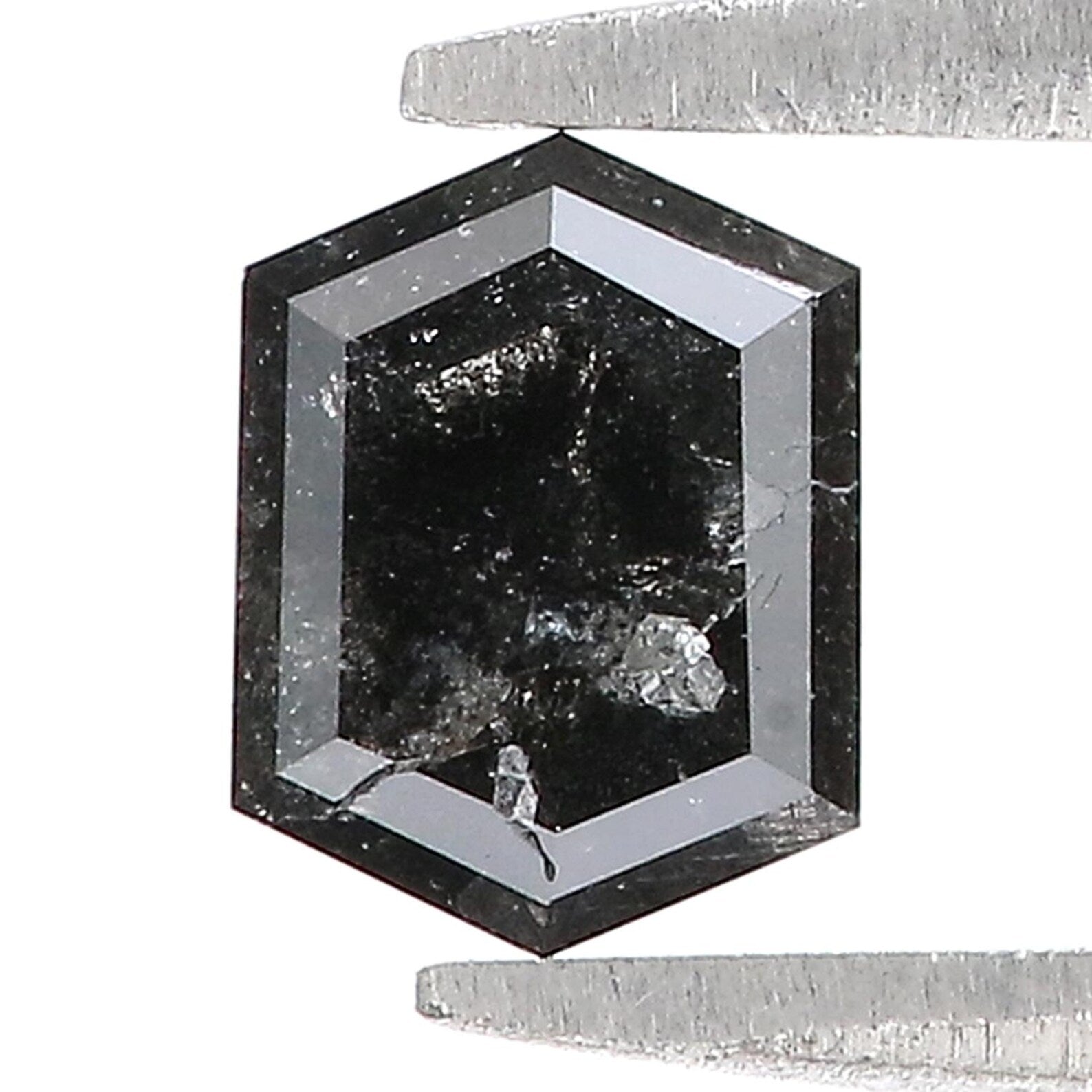 0.80 CT Natural Loose Hexagon Shape Diamond Black Color Hexagon Cut Diamond 6.25 MM Natural Diamond Black Hexagon Rose Cut Diamond QN1275