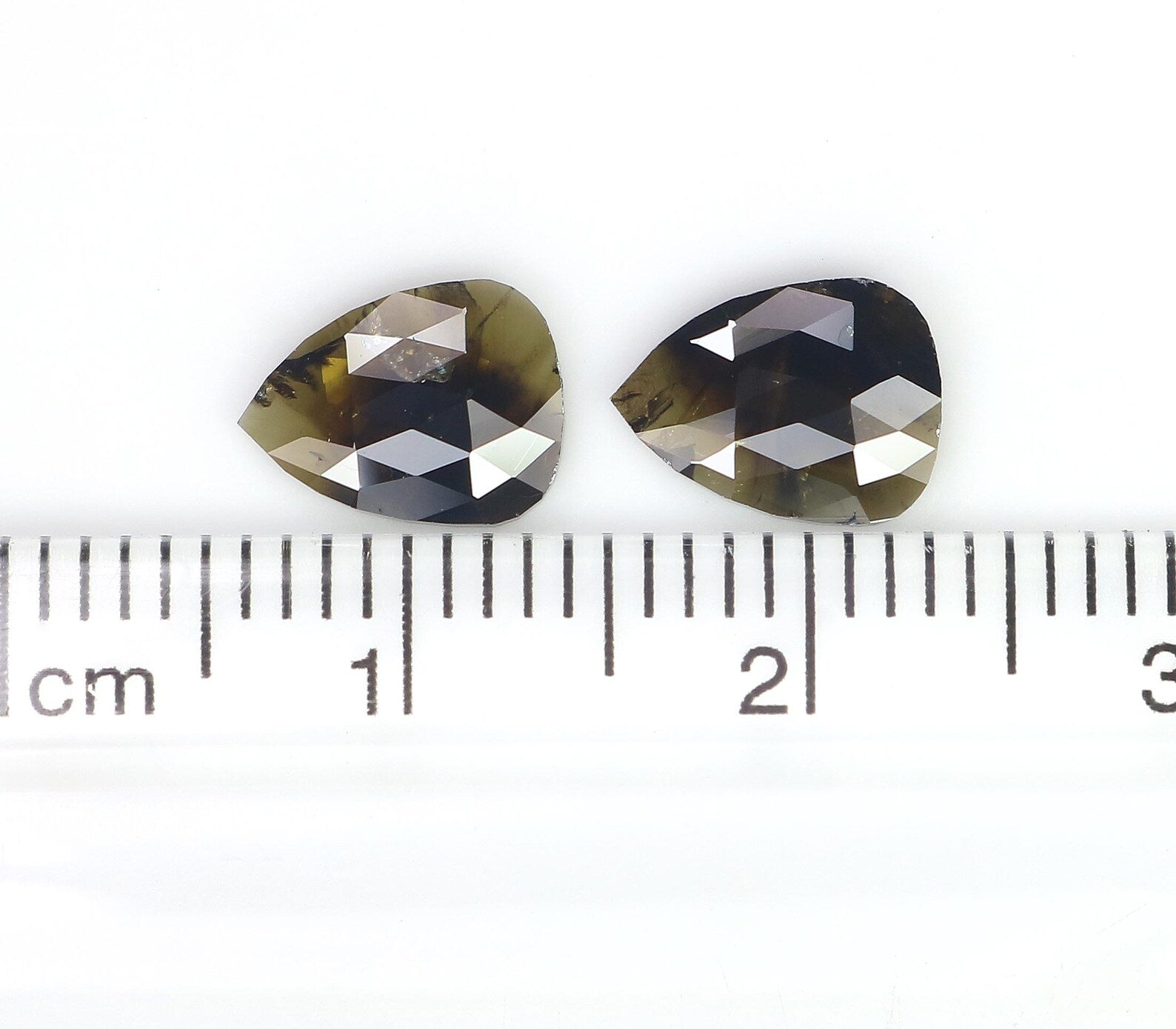 2.06 CT Natural Loose Pear Shape Pair Diamond Black Color Pear Cut Diamond 8.20 MM Natural Black Brown Color Pear Rose Cut Diamond NQ8226