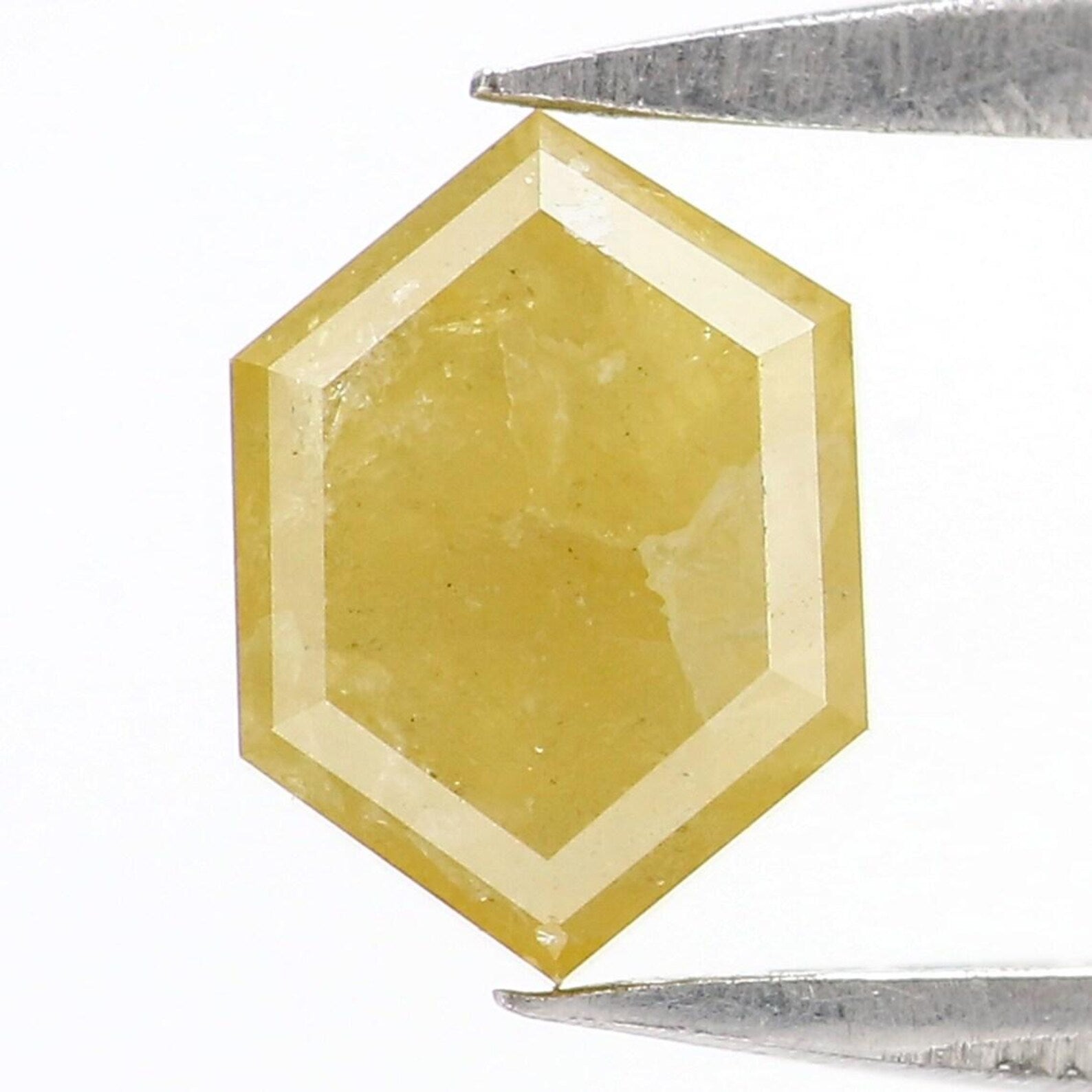 0.82 CT Natural Loose Hexagon Shape Diamond Yellow Color Hexagon Cut Diamond 6.75 MM Natural Yellow Color Hexagon Rose Cut Diamond NQ739