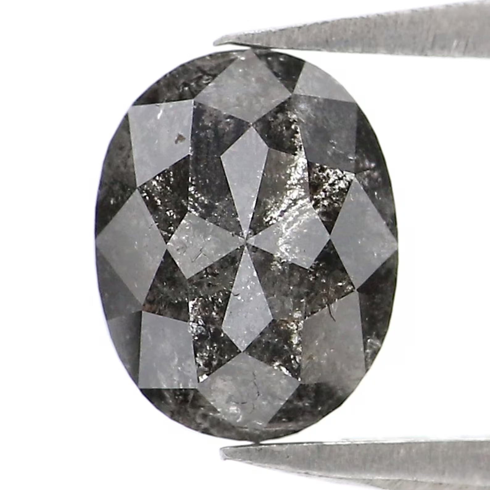 1.03 CT Natural Loose Oval Diamond Salt And Pepper Diamond Natural Loose Diamond 7.00 MM Oval Rose Cut Diamond Oval Shape Diamond NQ1345