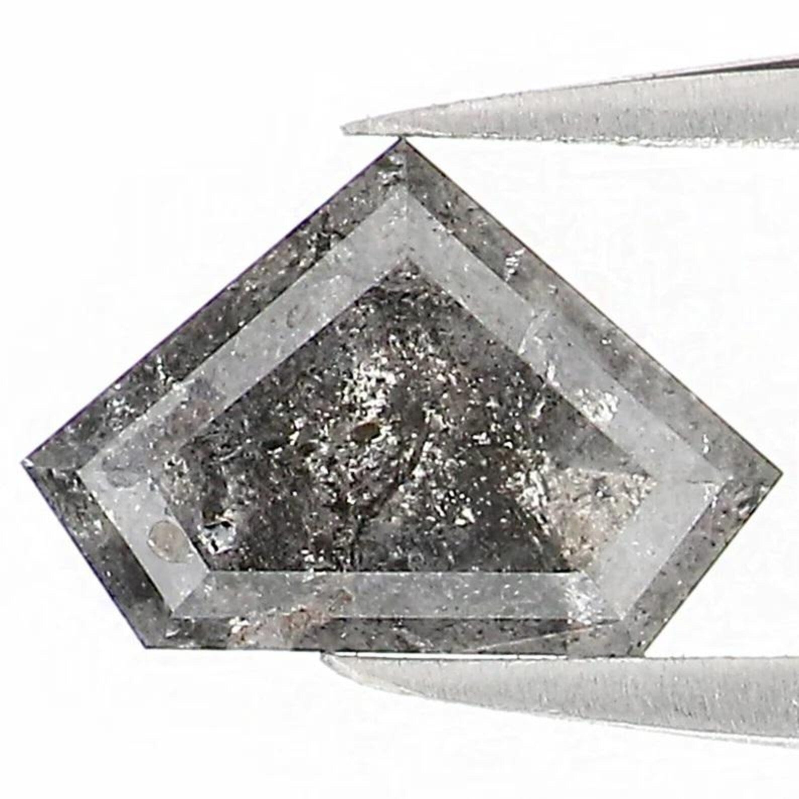 0.50 CT Natural Loose Shield Shape Diamond Salt And Pepper Shield Diamond 4.40 MM Natural Loose Black Grey Shield Rose Cut Diamond NQ1535
