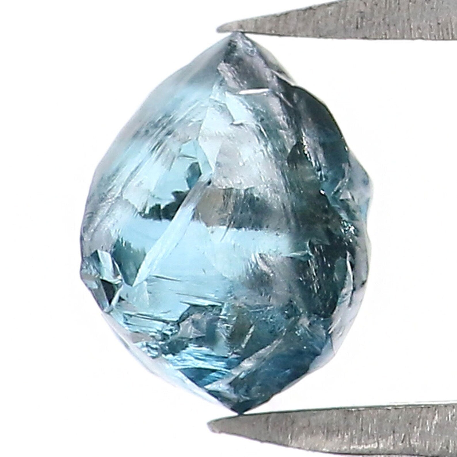 0.74 CT Natural Loose Rough Shape Diamond Blue Color Irregular Cut Diamond 5.65 MM Natural Loose Diamond Blue Rough Uncut Diamond NQ2024