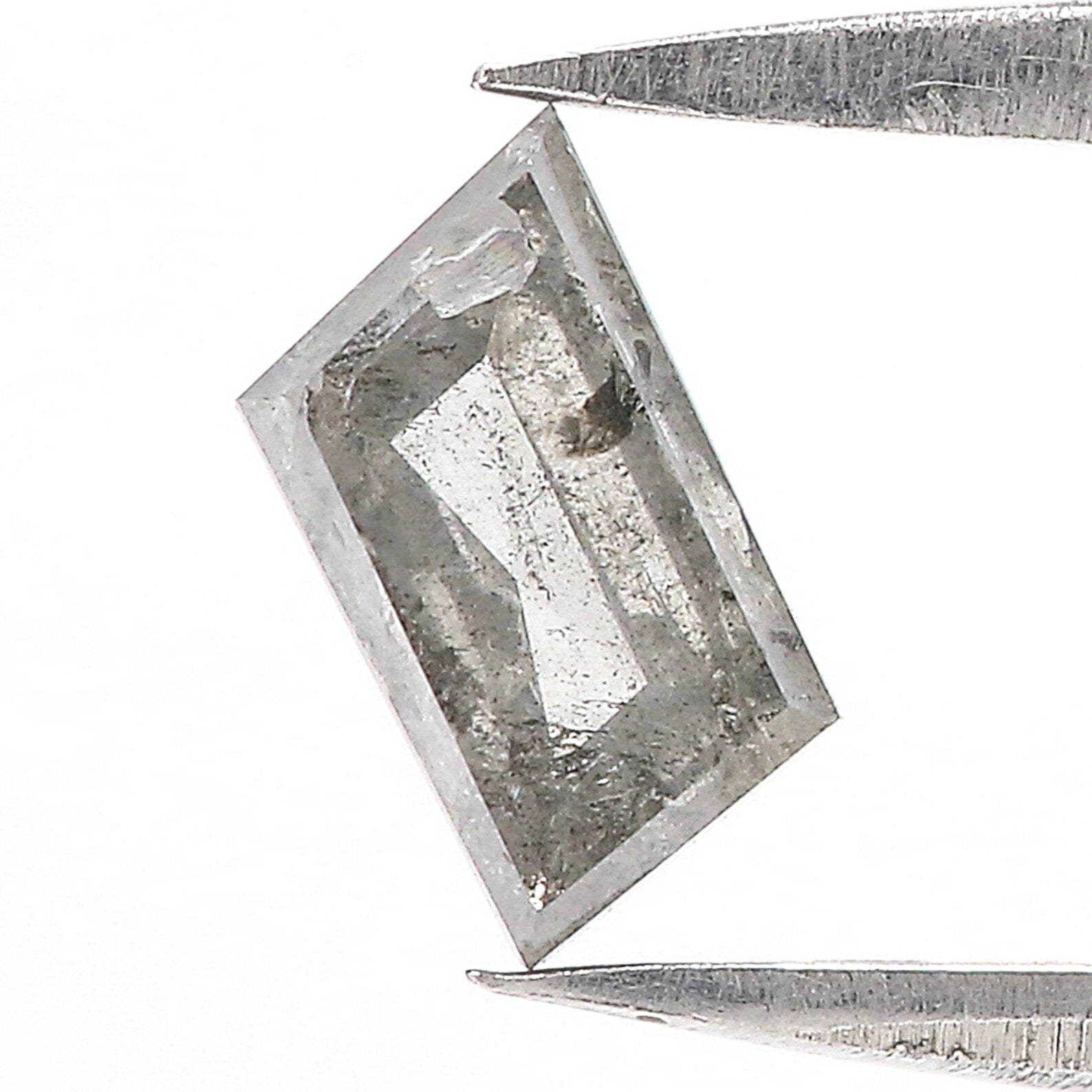 0.57 CT Natural Loose Antique Shape Diamond Salt And Pepper Diamond 7.85 MM Natural Loose Diamond Black Grey Color Antique Diamond NQ2497