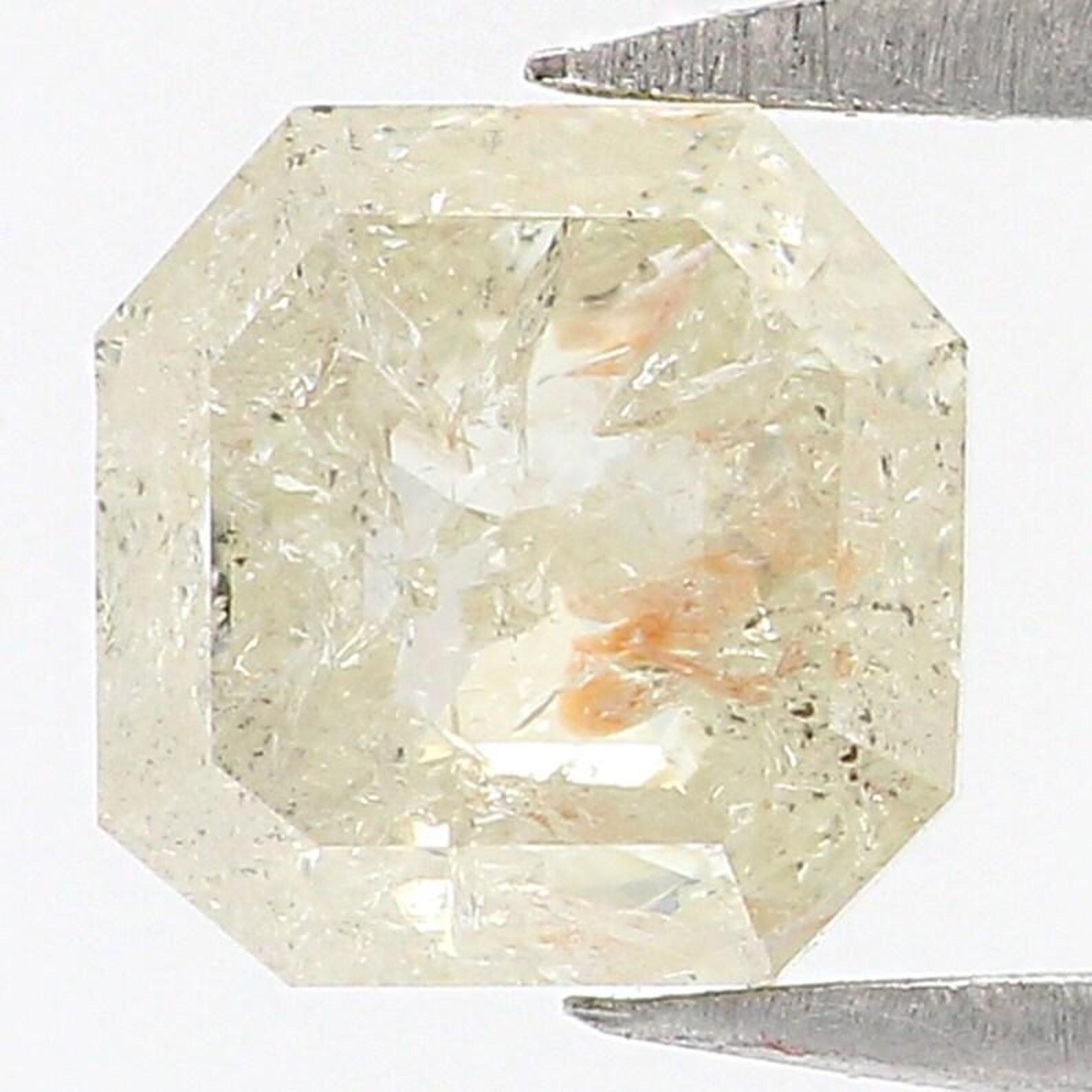 0.65 CT Natural Loose Radiant Shape Diamond J Color Radiant Diamond 4.90 MM Natural Loose Yellow Grey Color Radiant Rose Cut Diamond NQ6506