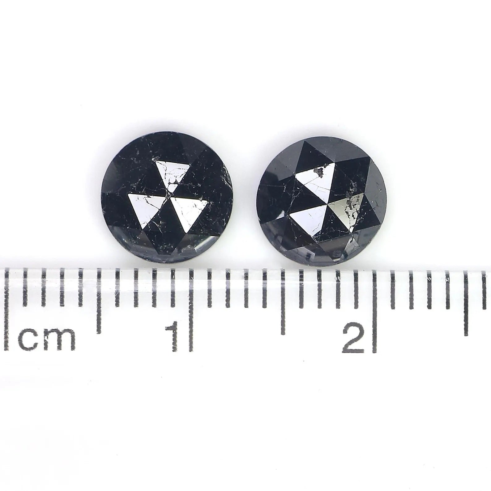 3.00 CT Natural Loose Round Shape Pair Diamond Black Color Round Diamond 7.20 MM Natural Diamond Black Color Round Rose Cut Diamond NQ1736