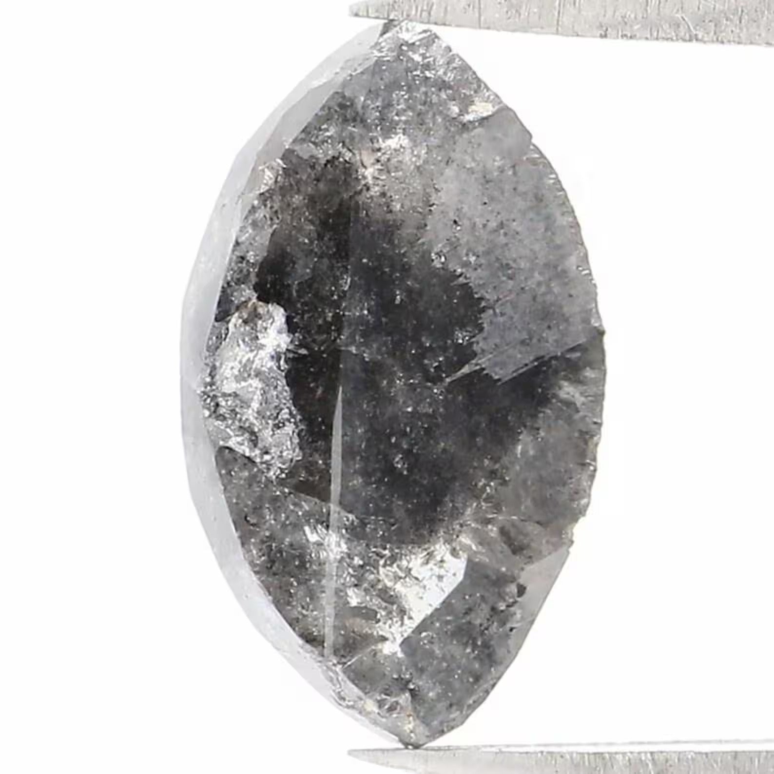 1.38 CT Natural Loose Marquise Shape Diamond Salt And Pepper Marquise Diamond 9.35 MM Black Grey Color Marquise Rose Cut Diamond NQ1597