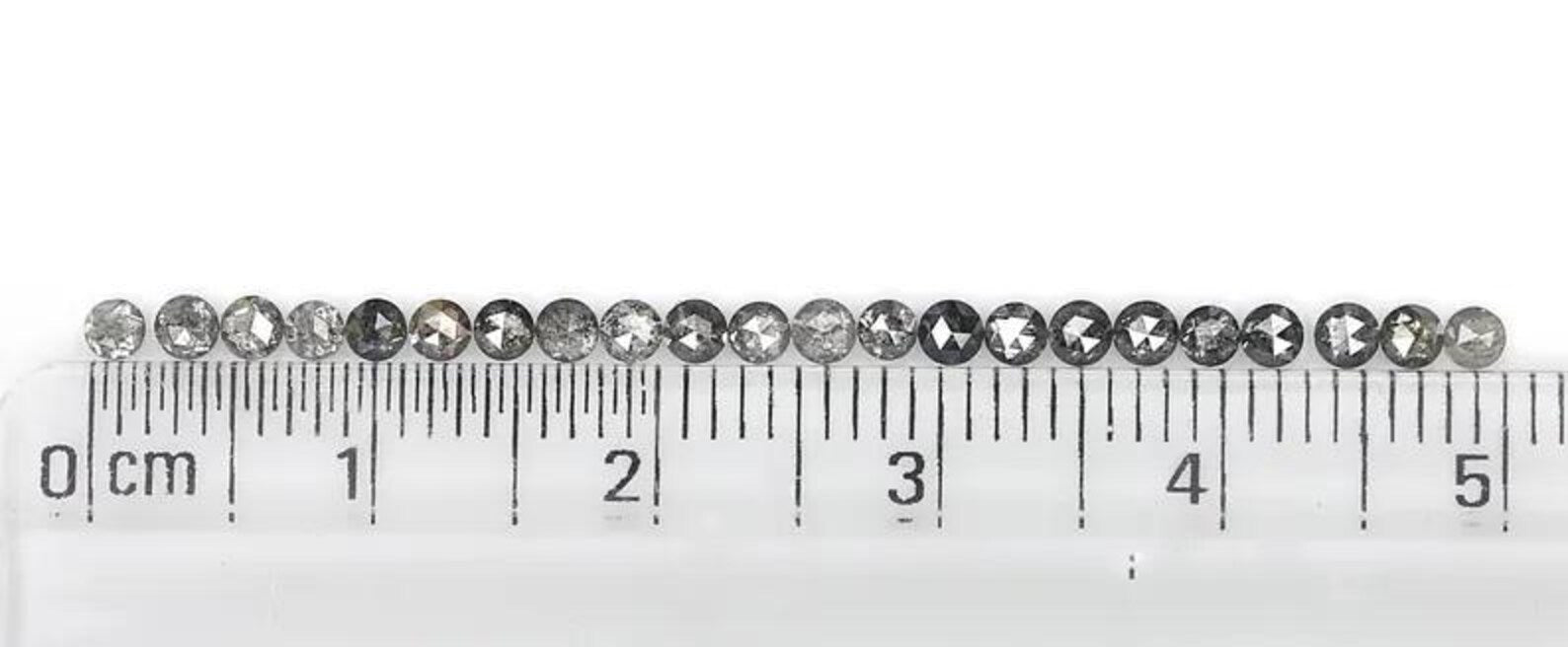 1.09 CT Natural Loose Round Rose Cut Diamond Salt And Pepper Round Diamond 2.10 MM Natural Black Grey Color Round Rose Cut Diamond NQ1792