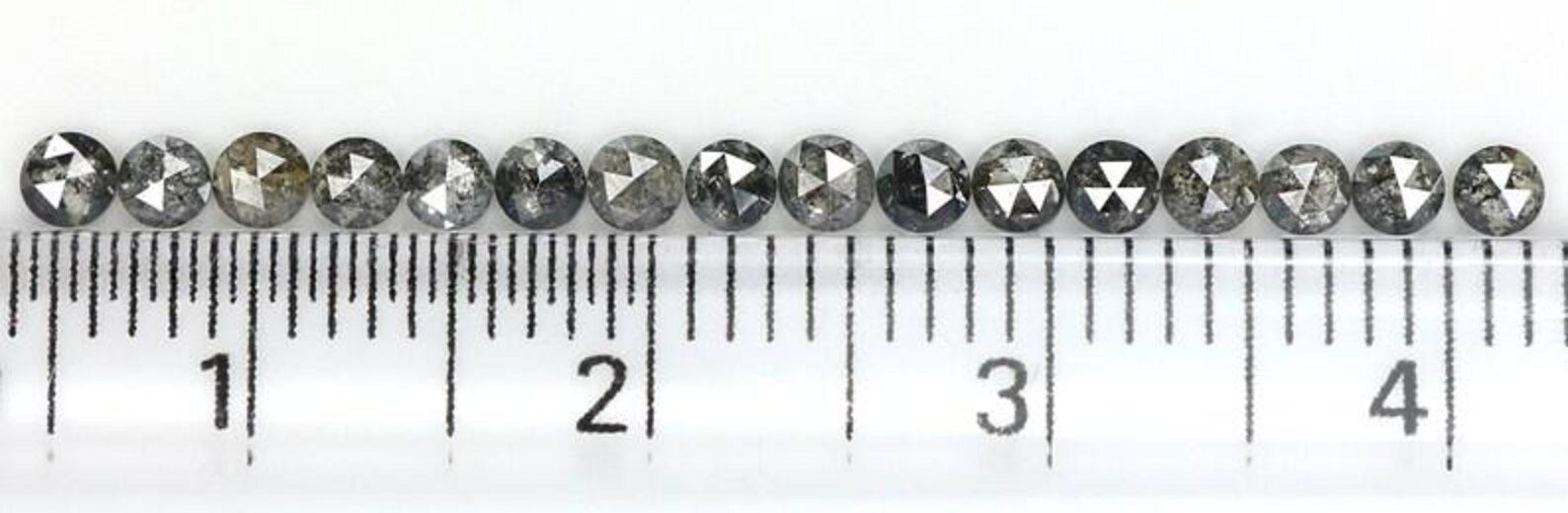 0.97 CT Natural Loose Round Shape Diamond Salt And Pepper Round Cut Diamond 2.30 MM Natural Black Grey Color Round Rose Cut Diamond NQ1651