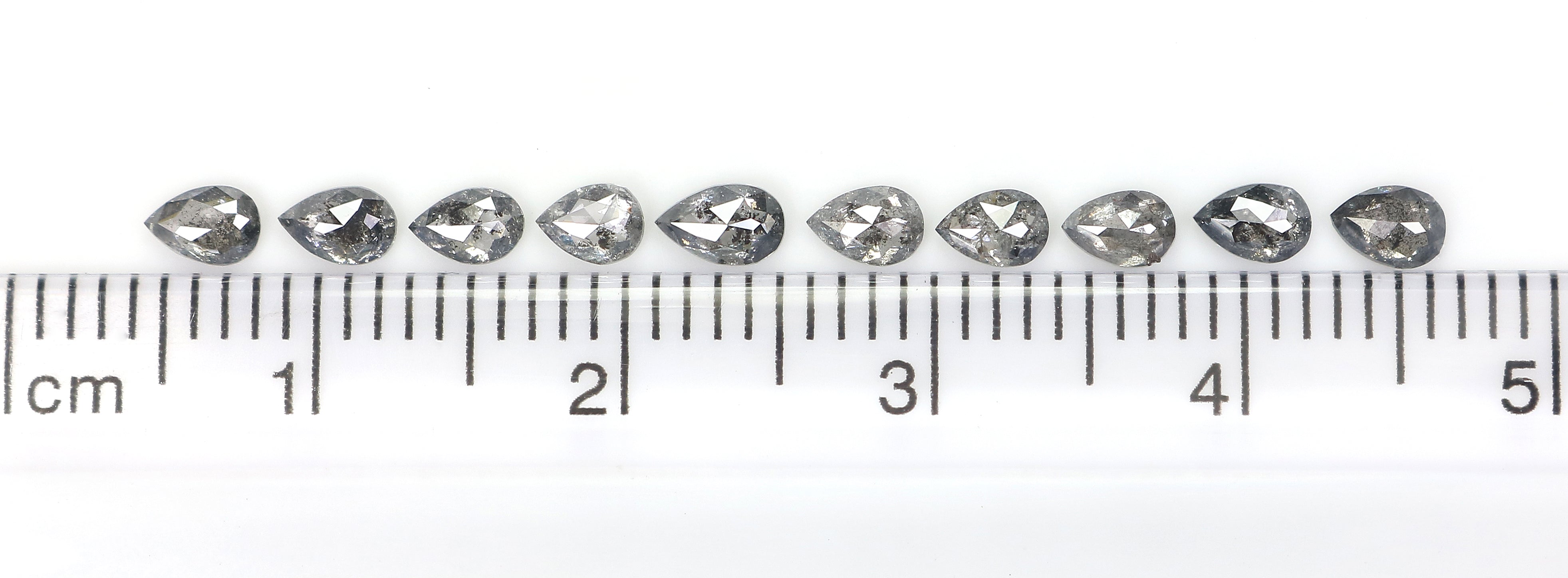 1.19 CT Natural Loose Pear Shape Diamond Salt And Pepper Pear Diamond 3.55 MM Natural Loose Black Grey Color Pear Rose Cut Diamond QL1294