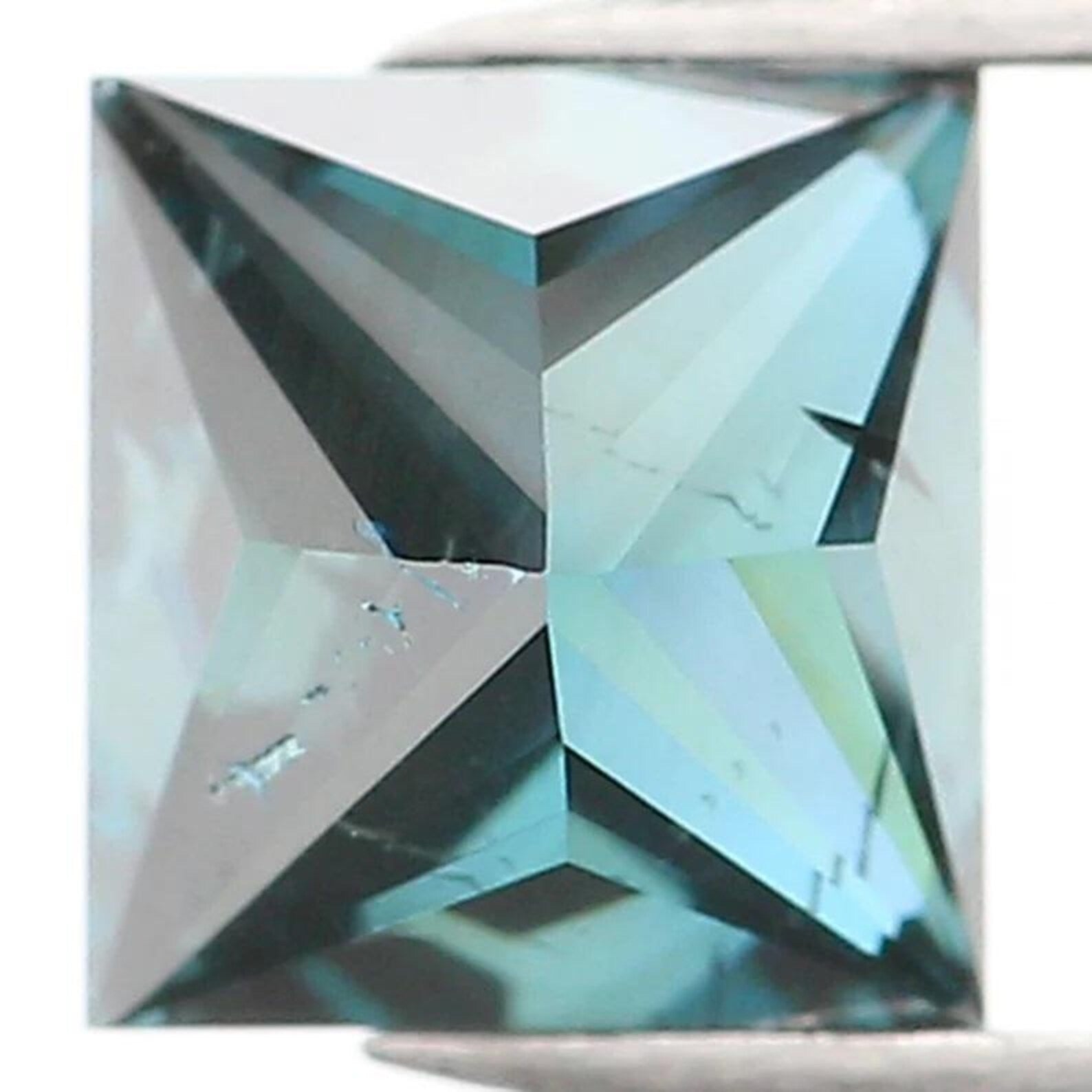 0.42 CT Natural Loose Princess Shape Diamond Blue Color Princess Diamond 4.05 MM Natural Blue Color Princess Brilliant Cut Diamond NQ1385