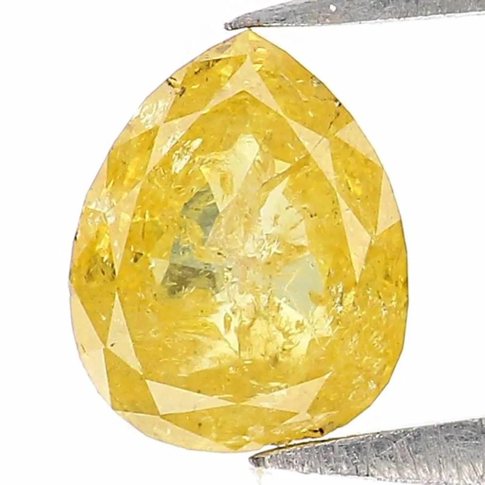 0.58 CT Natural Loose Pear Shape Diamond Yellow Color Pear Cut Diamond 6.10 MM Natural Loose Yellow Color Pear Rose Cut Diamond NQ1943