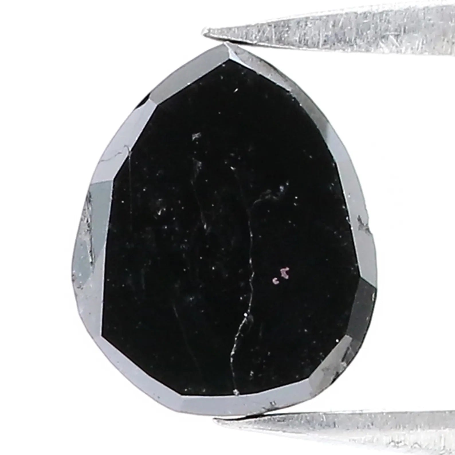 1.58 CT Natural Loose Pear Shape Diamond Black Color Pear Cut Diamond 8.20 MM Natural Loose Diamond Black Pear Rose Cut Diamond QN8801