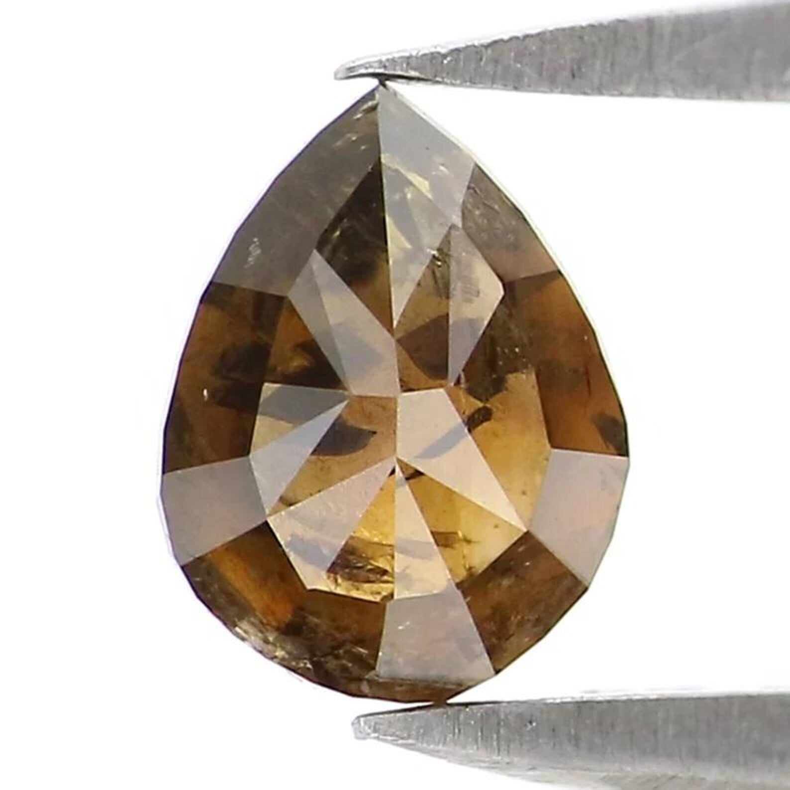 0.56 CT Natural Loose Pear Shape Diamond Brown Color Pear Cut Diamond 5.90 MM Natural Loose Diamond Brown Color Pear Rose Cut Diamond NQ9193