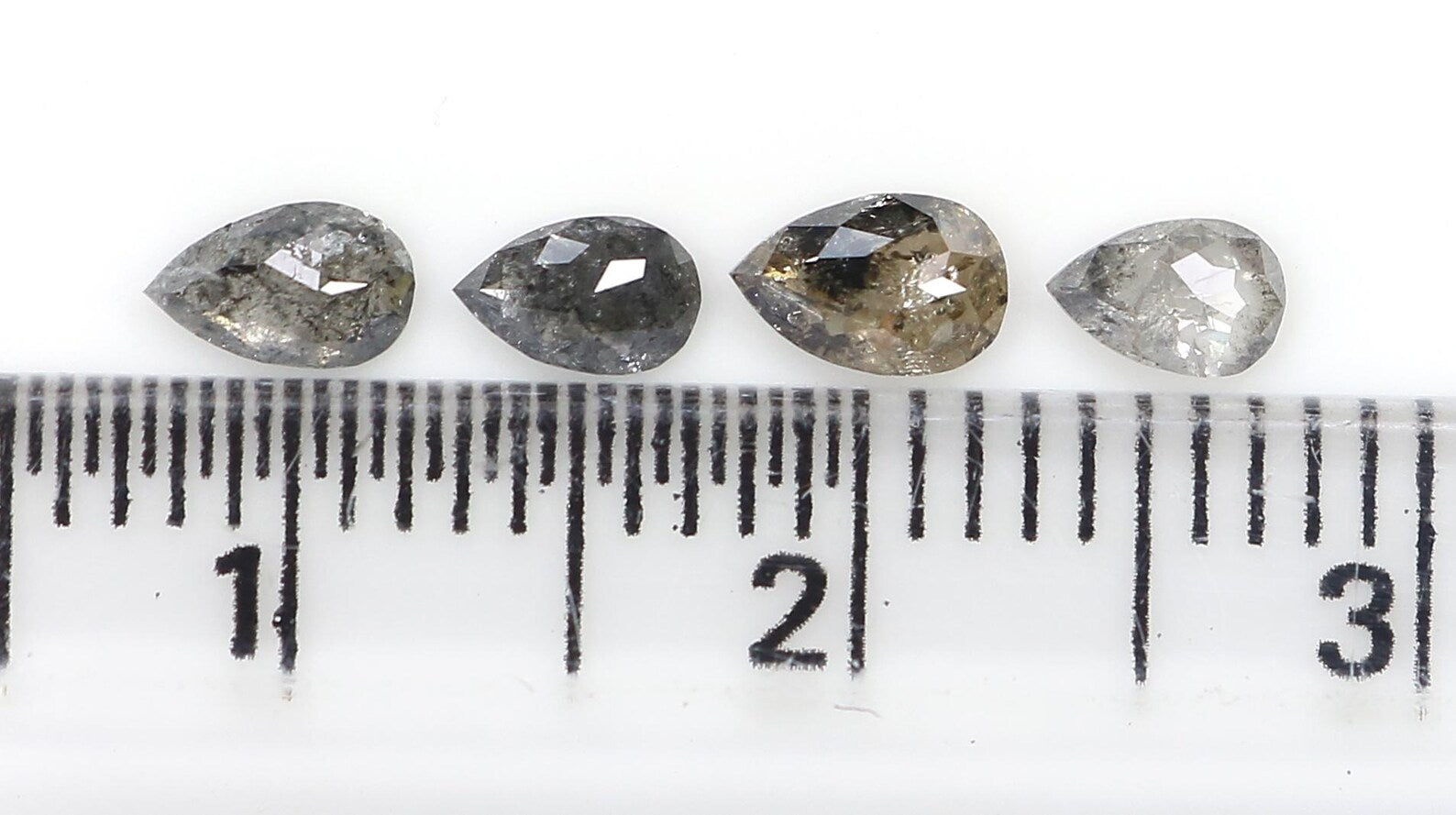 0.66 CT Natural Loose Pear Shape Diamond Salt And Pepper Pear Diamond 4.95 MM Natural Loose Black Grey Color Pear Rose Cut Diamond NQ2268