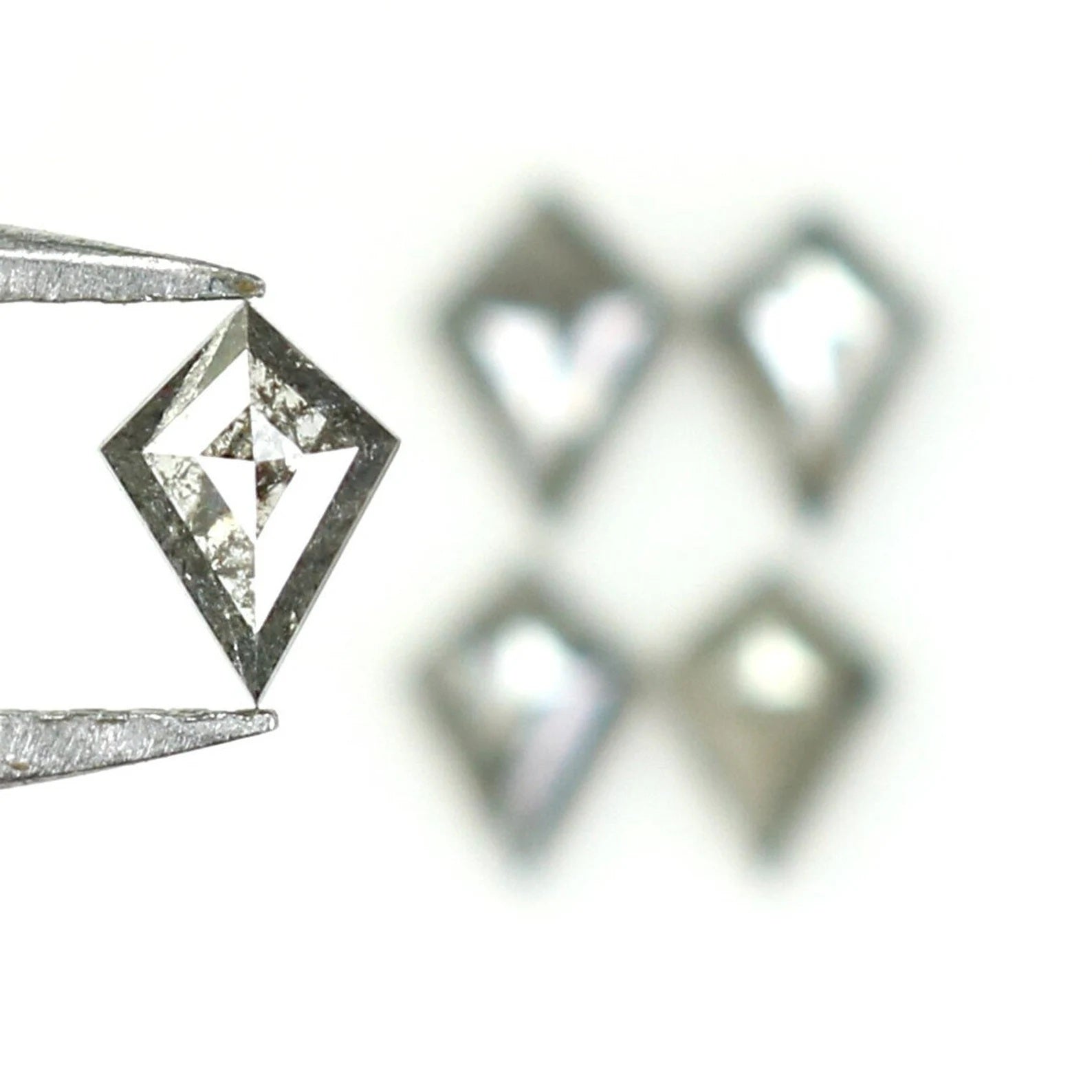 0.71 CT Natural Loose Kite Shape Diamond Salt And Pepper Kite Rose Cut Diamond 4.55 MM Black Grey Color Kite Shape Rose Cut Diamond QN1604
