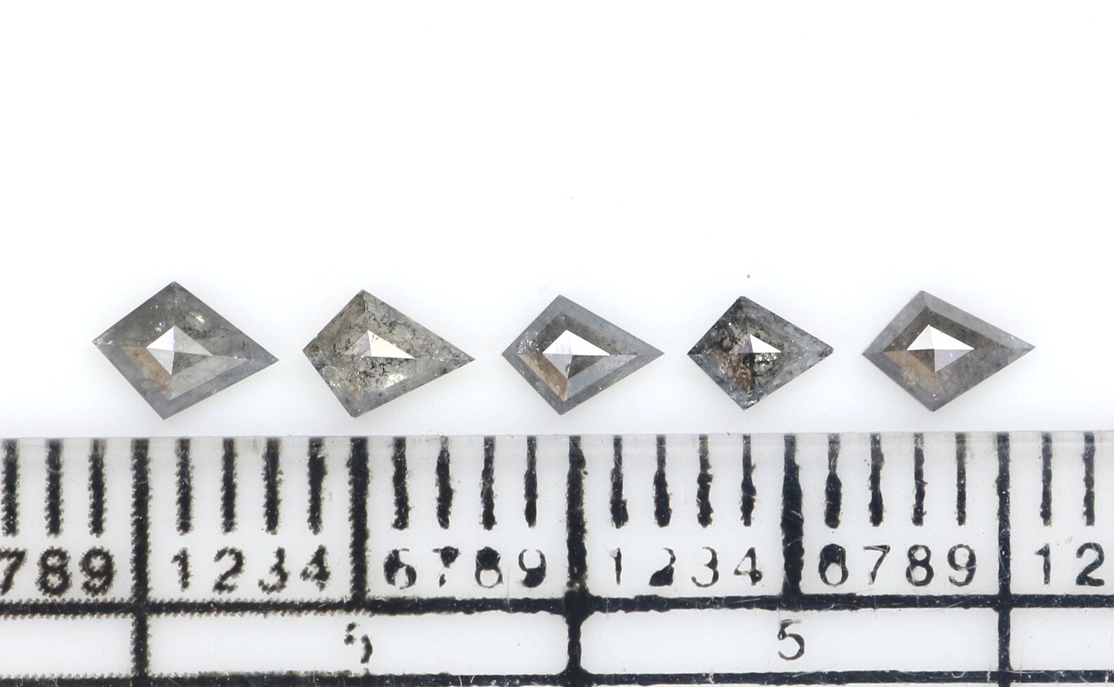 Natural Loose Kite Diamond, Salt And Pepper Kite Diamond, Natural Loose Diamond, Kite Rose Cut Diamond, Kite Cut, 0.39 CT Kite Shape KDN2297