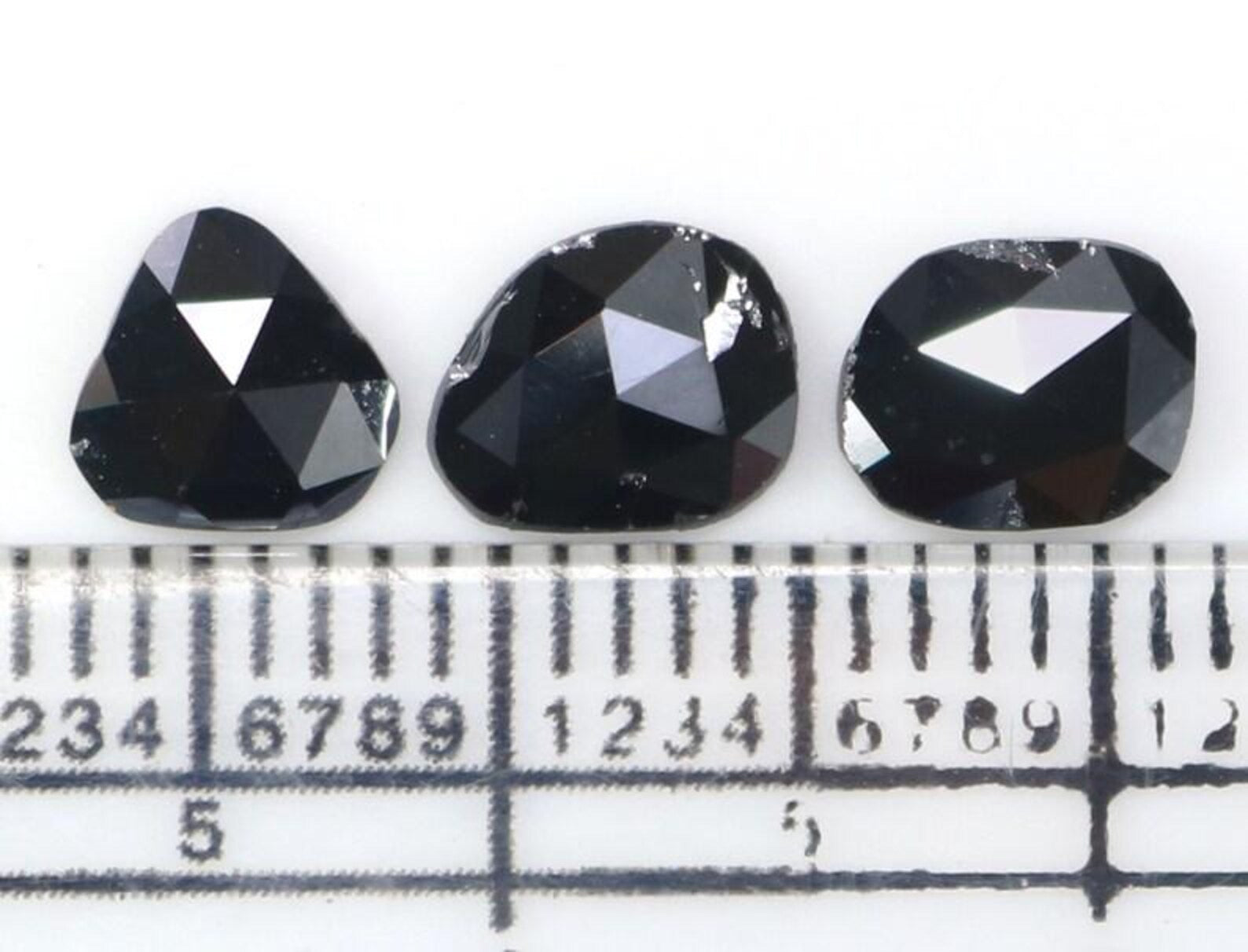 1.14 CT Natural Loose Slice Shape Diamond Black Color Irregular Diamond 6.50 MM Natural Diamond Black Color Slice Rose Cut Diamond NQ2256