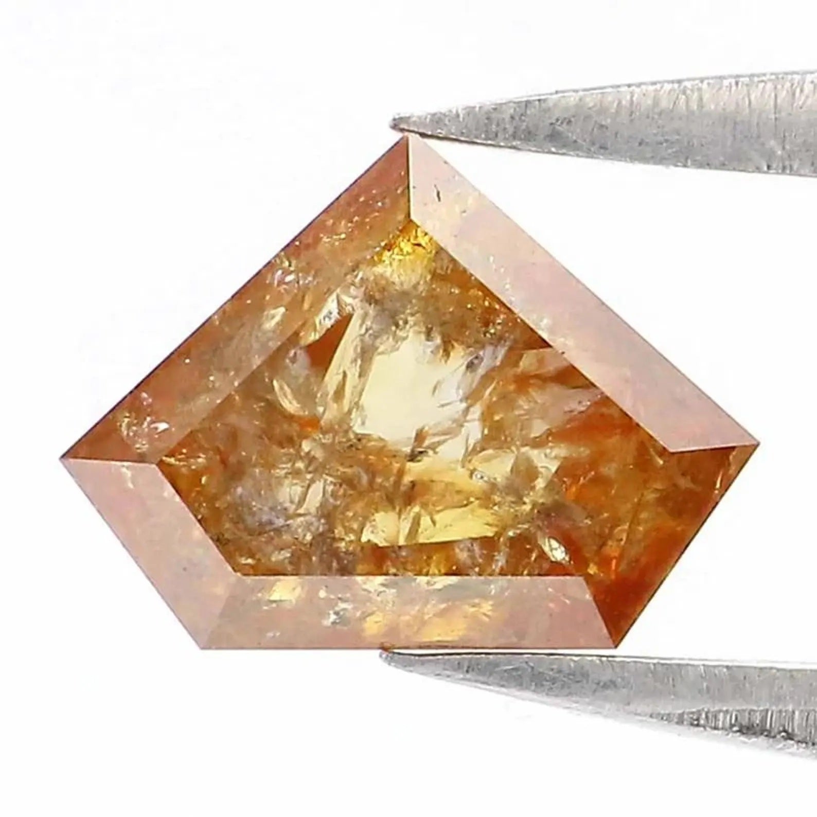 1.03 CT Natural Loose Shield Shape Diamond Yellow Color Shield Cut Diamond 5.80 MM Natural Loose Brown Color Shield Rose Cut Diamond NQ987