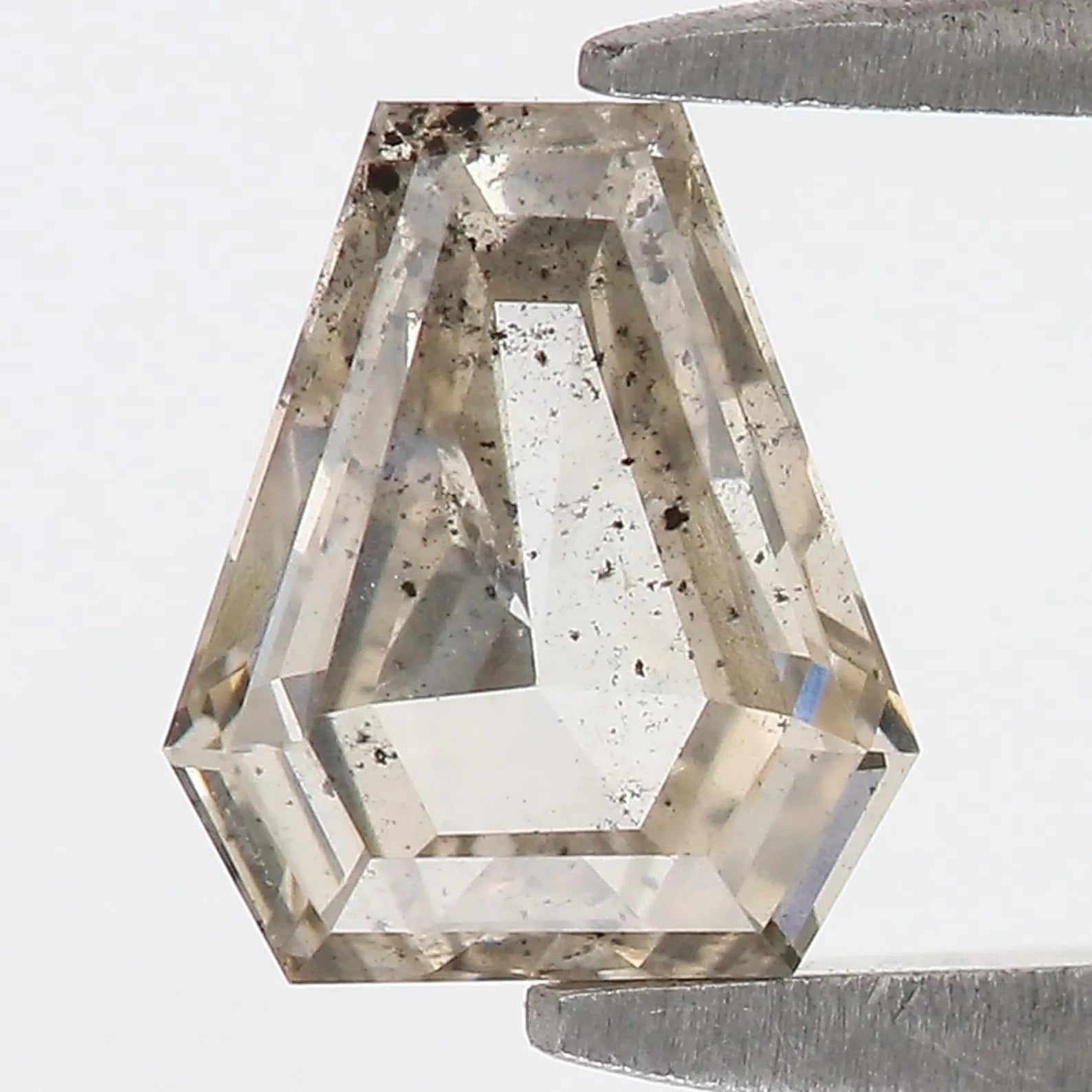 0.96 Ct Natural Loose Coffin Shape Diamond Salt And Pepper Coffin Cut Diamond 6.80 MM Black Grey Color Coffin Rose Cut Diamond QN204