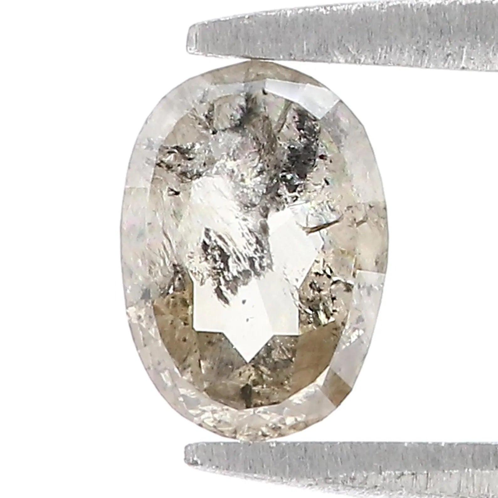 0.68 CT Natural Loose Oval Shape Diamond Salt And Pepper Oval Cut Diamond 6.85 MM Natural Loose Diamond Black Grey Oval Shape Diamond QN978