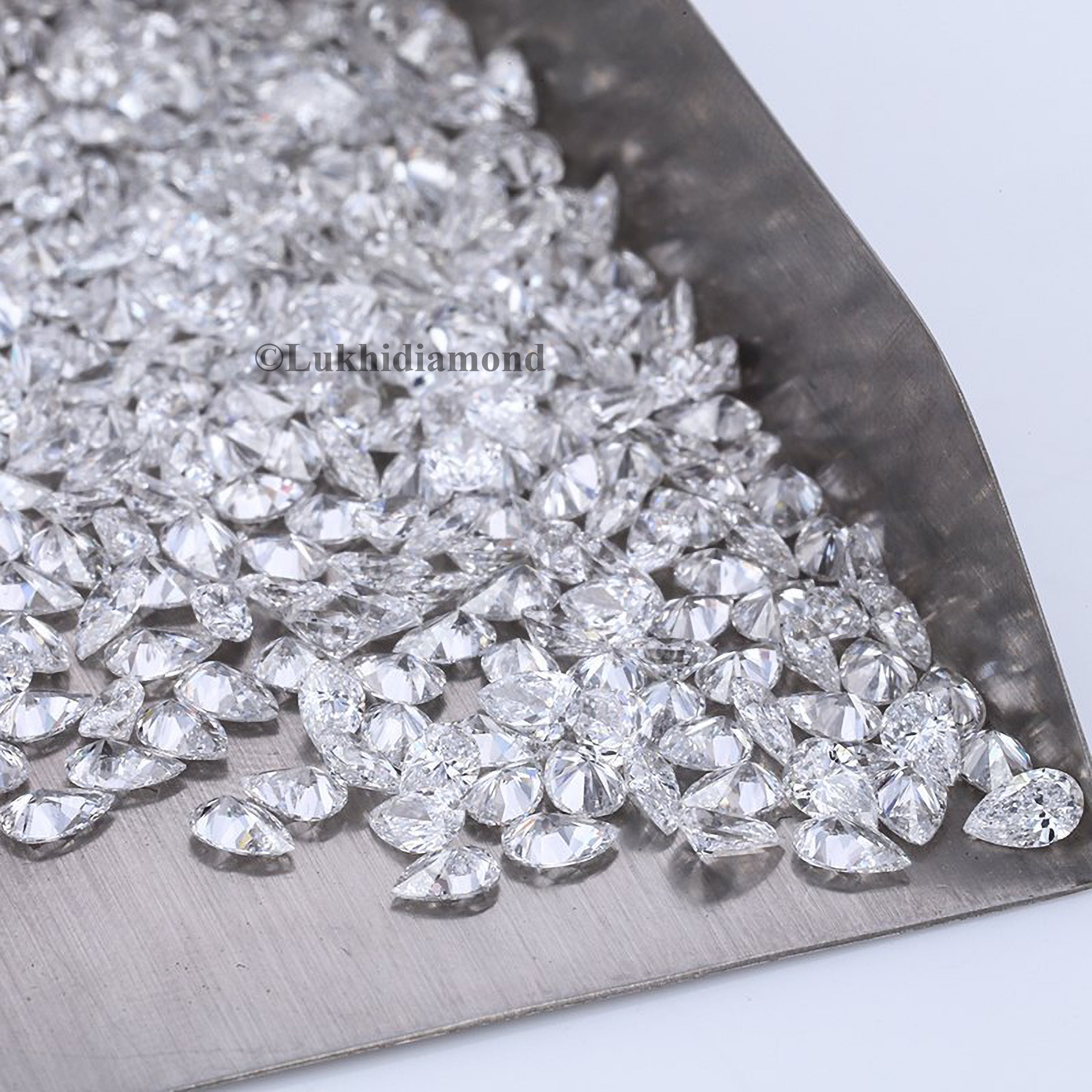 Pear Cut Lab Grown Diamond 3X2/4X3/5X3 MM Size Pear D/E/F Color VS Clarity Diamond 2 PCs Pair For Earring Gift For Her Engagement Ring Q115