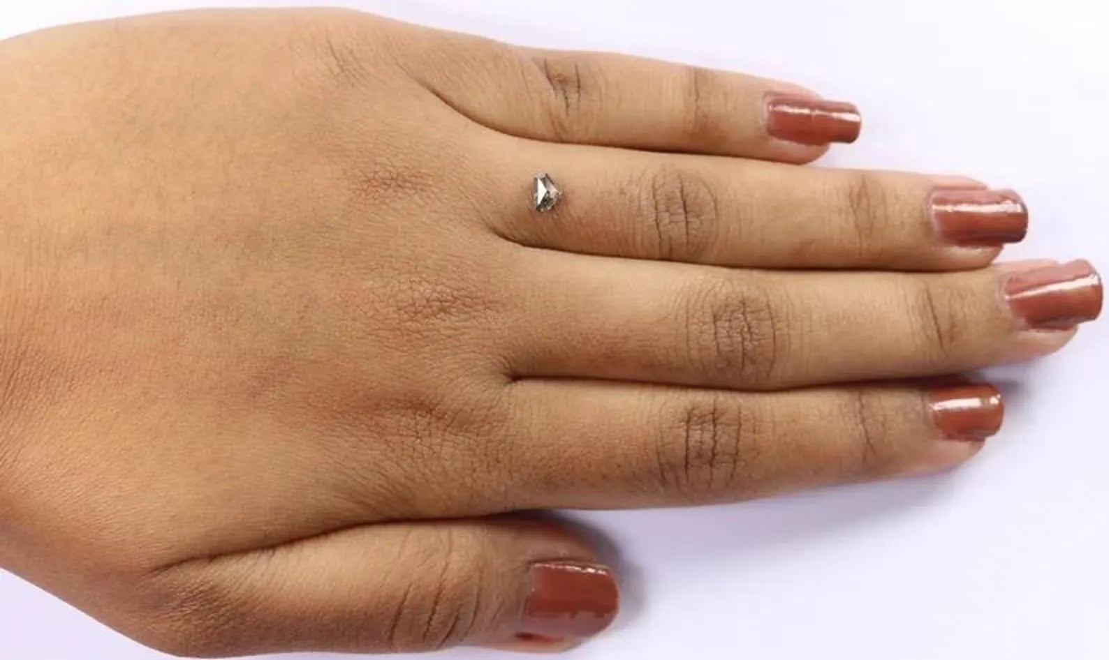 0.36 CT Natural Loose Shield Shape Diamond Salt And Pepper Shield Diamond 3.90 MM Natural Black Grey Color Shield Rose Cut Diamond NQ7289