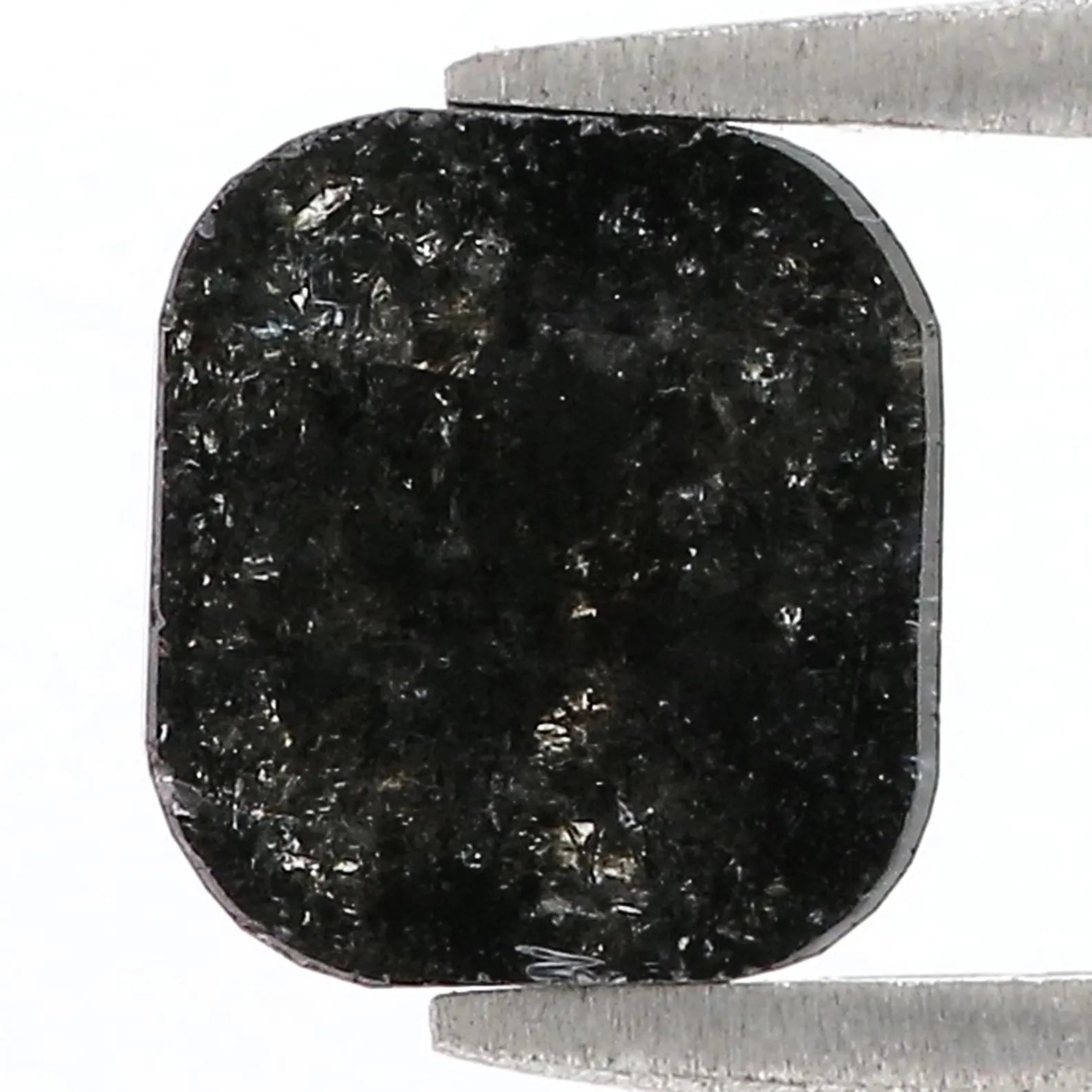 2.00 CT Natural Loose Cushion Shape Diamond Black Color Cushion Diamond 8.20 MM Natural Loose Black Color Cushion Rose Cut Diamond NQ9598