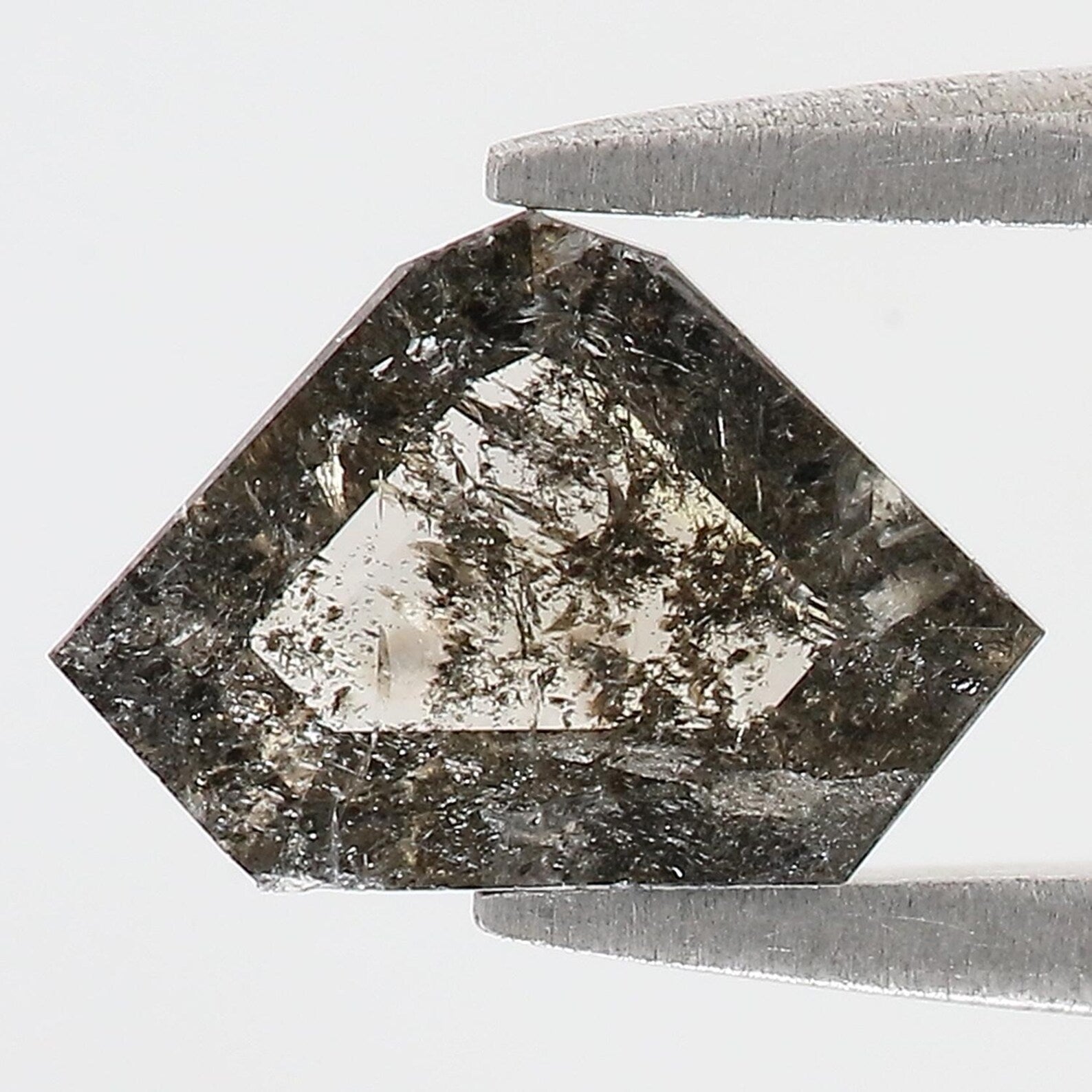 0.82 Ct Natural Loose Shield Shape Diamond Black Grey Color Shield Diamond 6.25 MM Natural Loose Salt And Pepper Shield Cut Diamond QN9450