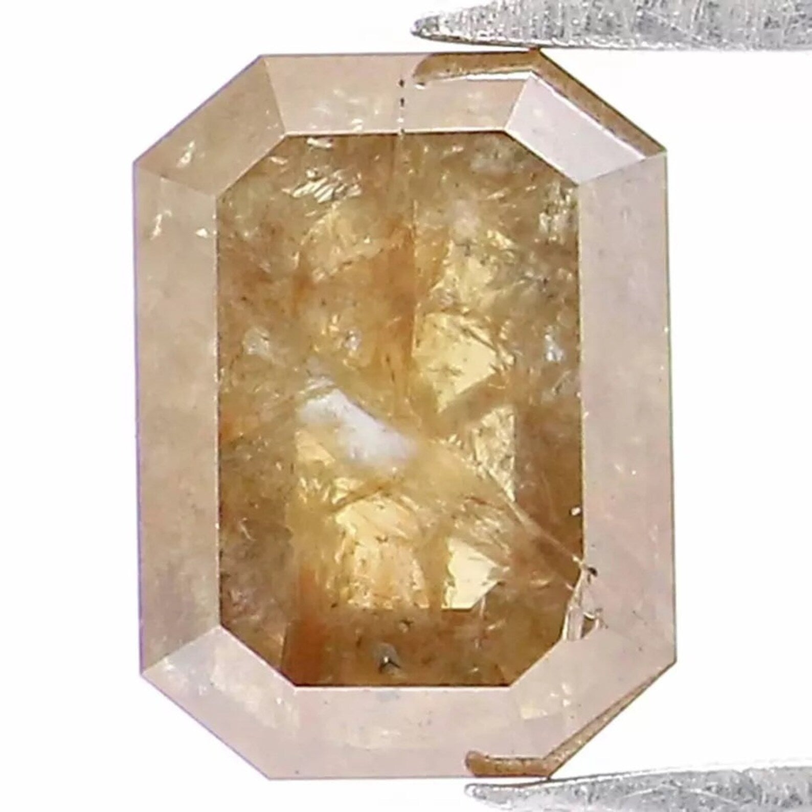 0.68 CT Natural Loose Emerald Shape Diamond Yellow Color Emerald Cut Diamond 5.75 MM Natural Loose Diamond Emerald Rose Cut Diamond NQ996