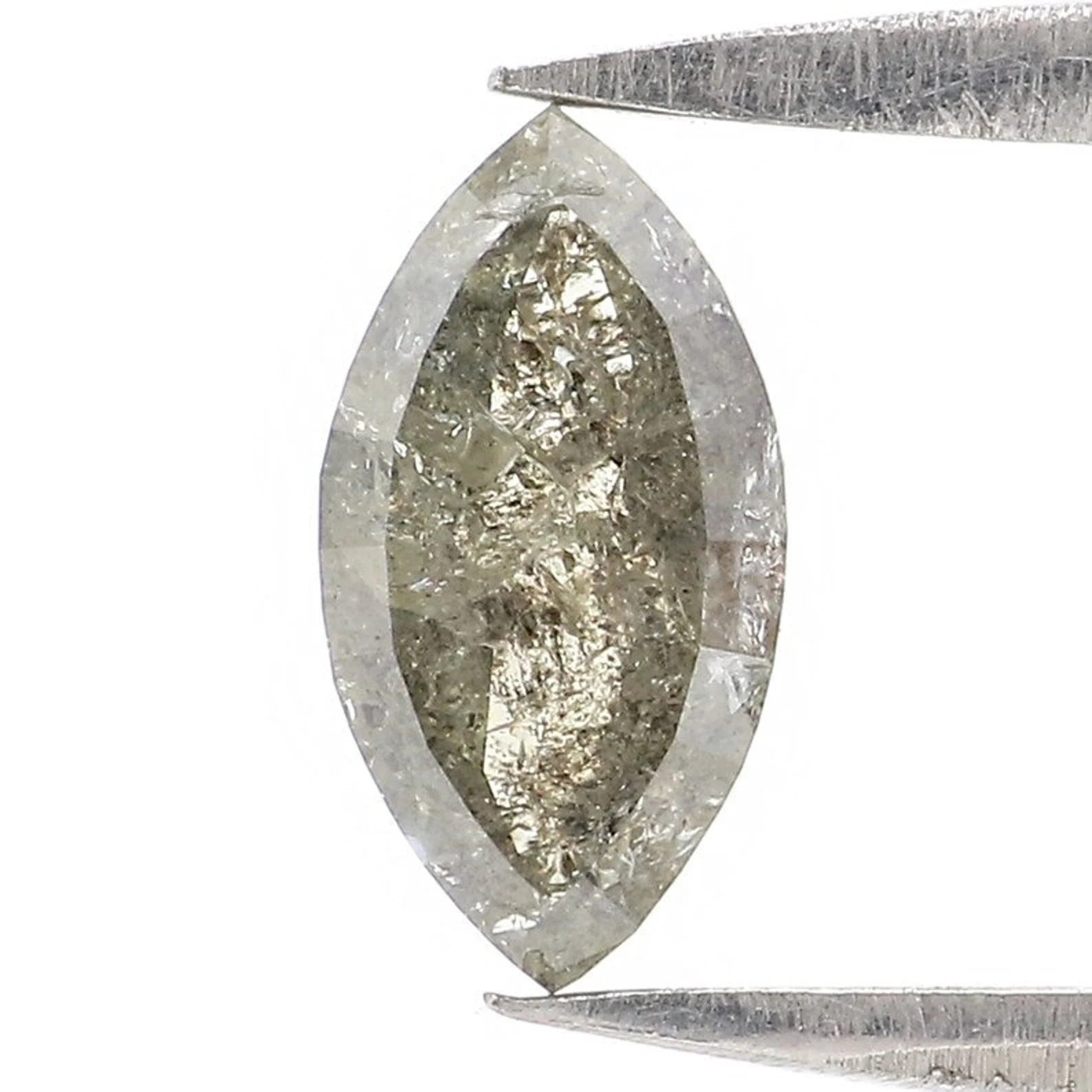 0.60 CT Natural Loose Marquise Shape Diamond Salt And Pepper Marquise Diamond 7.80 MM Natural Black Gray Marquise Rose Cut Diamond NQ2455