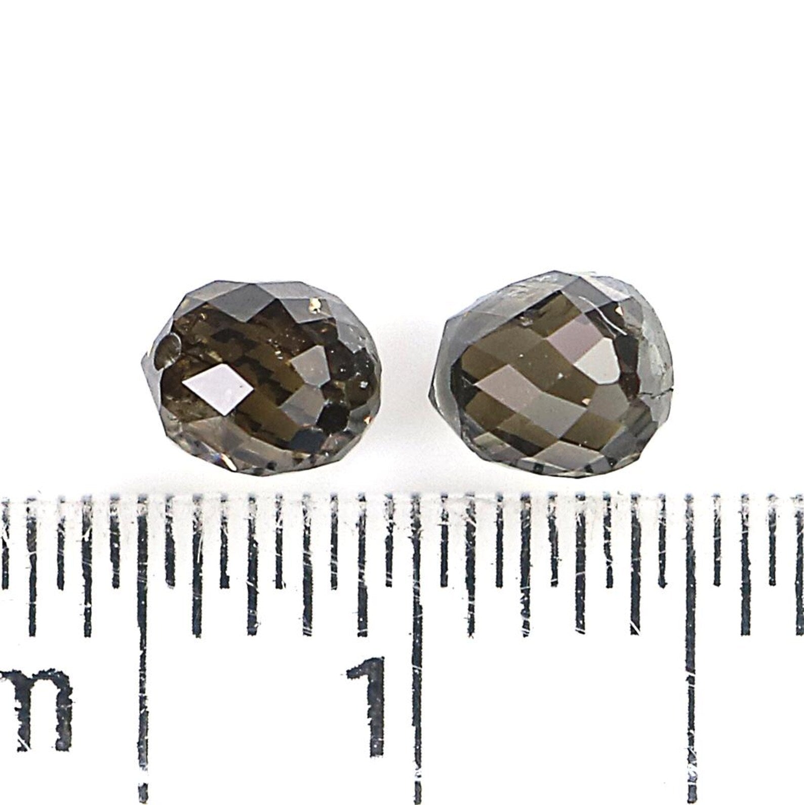 1.06 Ct Natural Loose Briolette Shape Diamond Brown Color Drop Diamond 4.40 MM Natural Loose Black Color Briolette Rose Cut Diamond NQ847