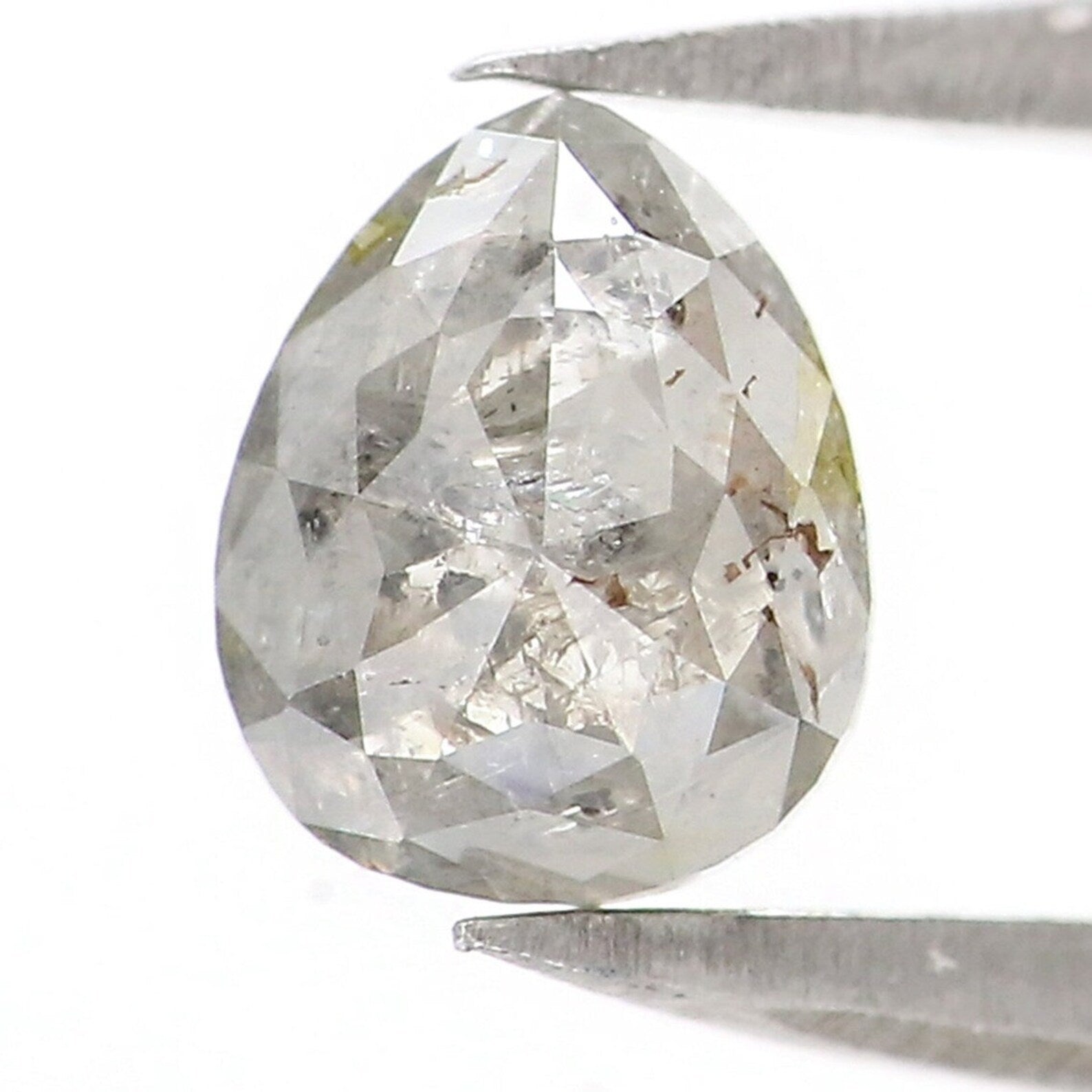 0.85 CT Natural Loose Pear Shape Diamond Salt And Pepper Pear Diamond 6.20 MM Natural Loose Diamond Grey Color Pear Rose Cut Diamond NQ2376