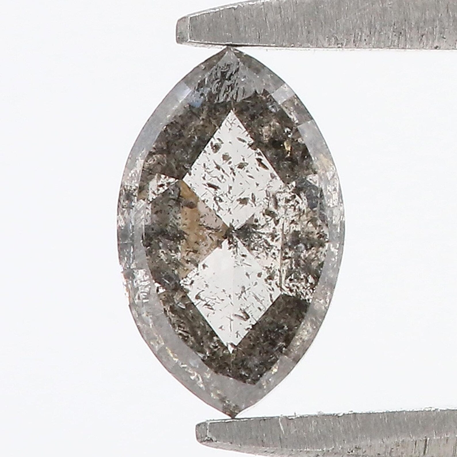 0.57 CT Natural Loose Marquise Cut Diamond Salt And Pepper Marquise Diamond 6.90 MM Natural Black Grey Color Marquise Rose Cut Diamond NQ673