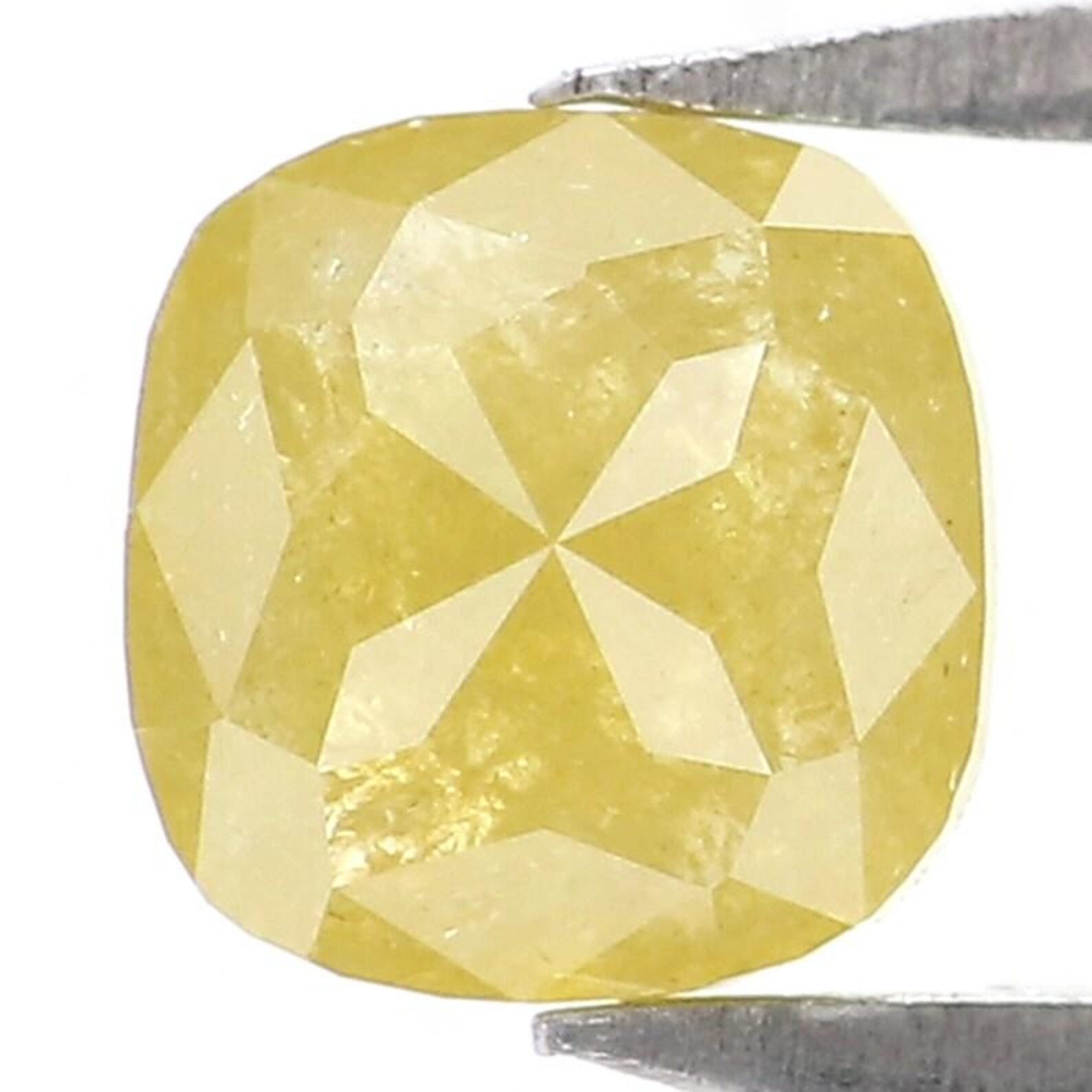 0.69 CT Natural Loose Cushion Shape Diamond Yellow Color Cushion Cut Diamond 4.85 MM Natural Yellow Color Cushion Rose Cut Diamond NQ2405