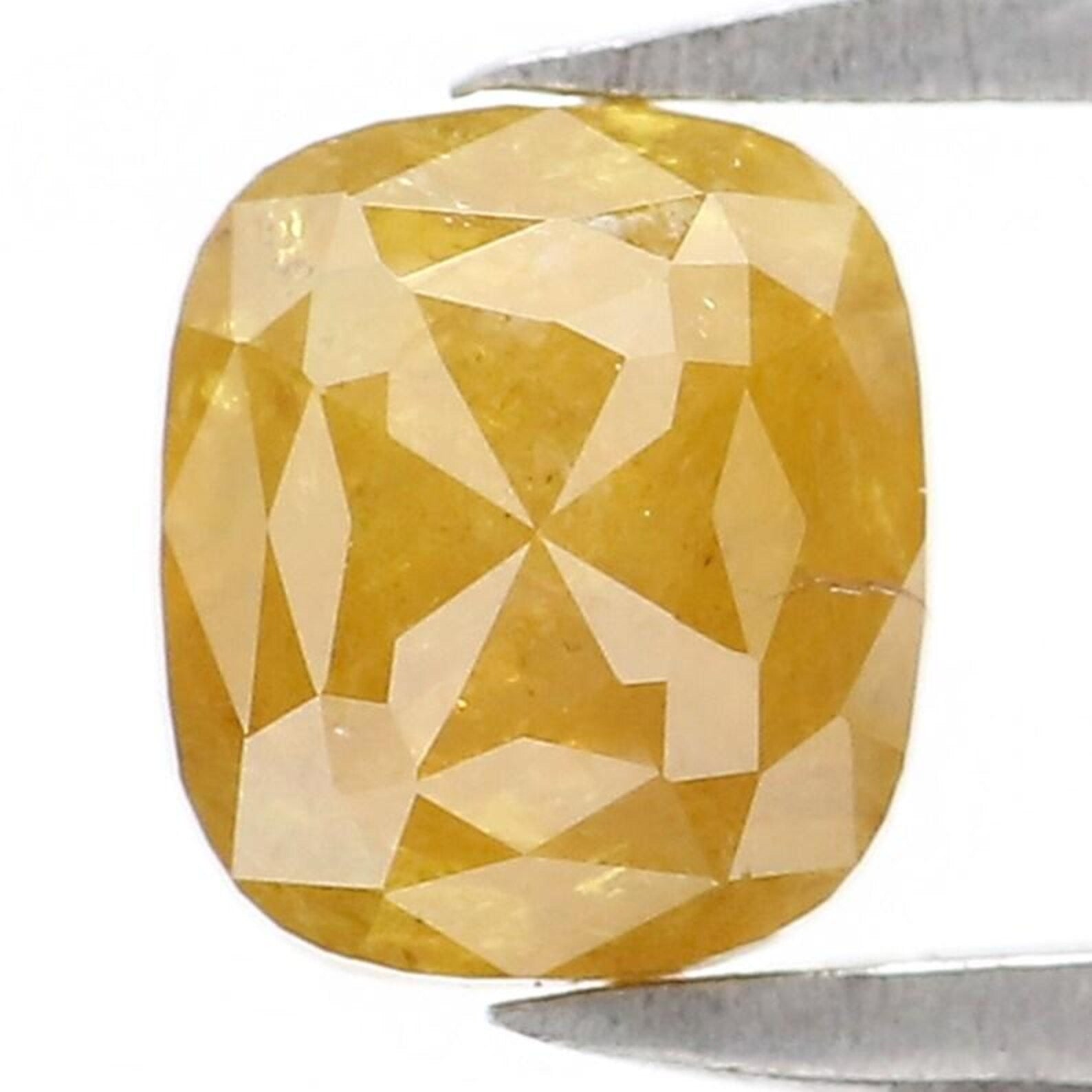 1.08 CT Natural Loose Cushion Shape Diamond Yellow Color Cushion Cut Diamond 5.60 MM Natural Loose Cushion Shape Rose Cut Diamond NQ2213