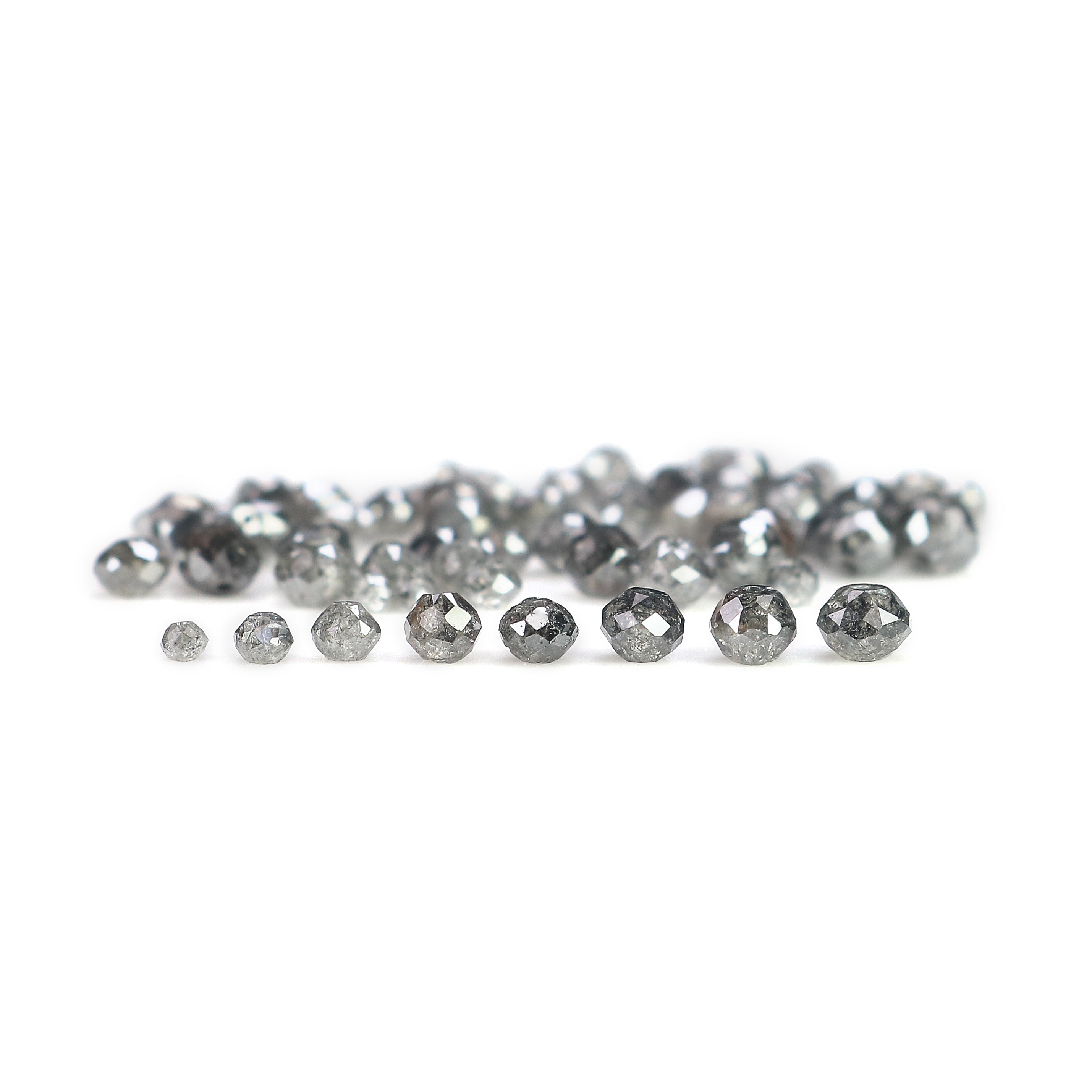 1.00 Ct scoop Natural Loose Bead Shape Diamond Salt And Pepper Bead Cut Diamond 1.50 to 3.10 MM Natural Black Grey Color Bead Diamond Q53